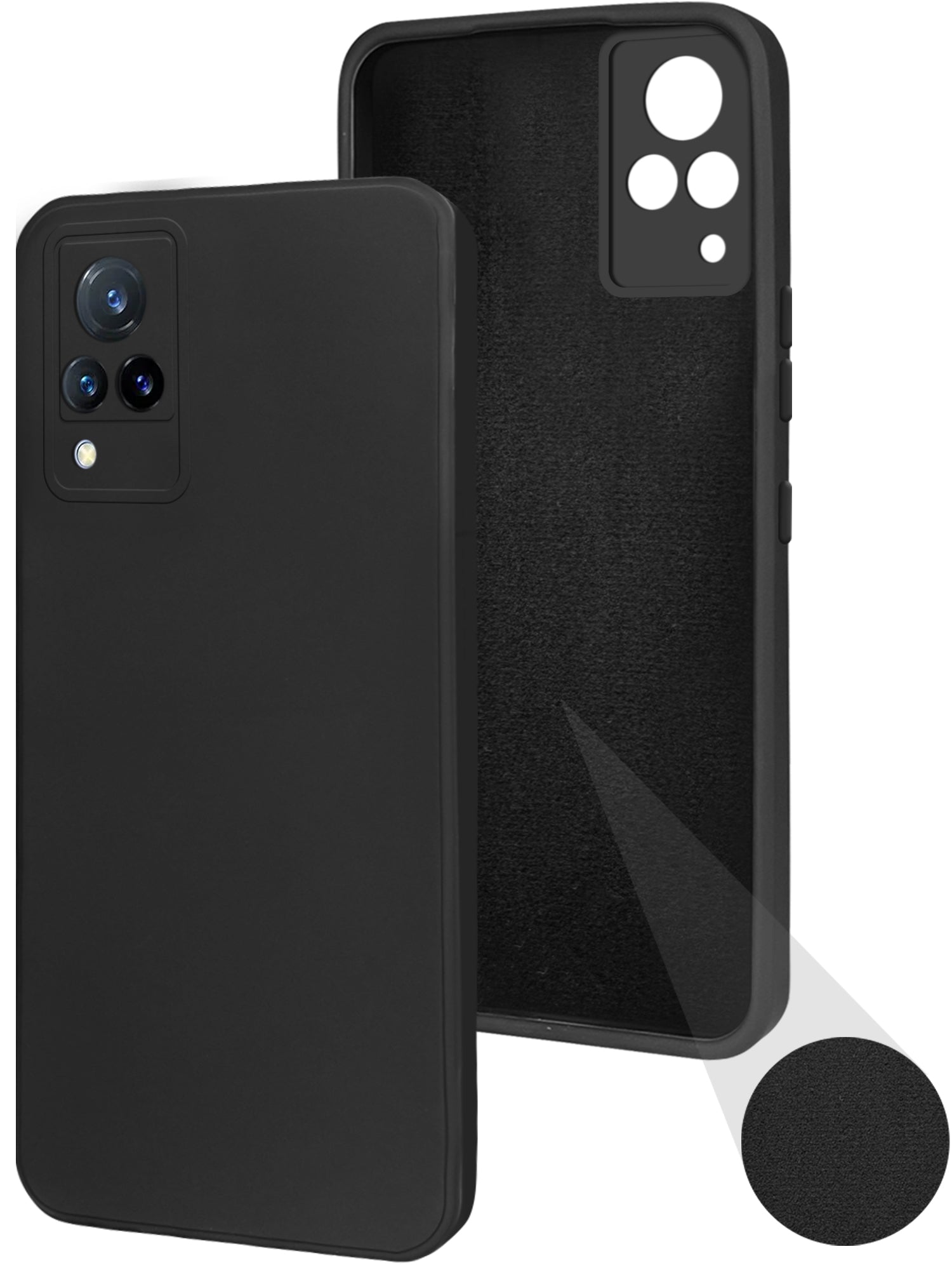 For Vivo V21 | Vivo V21 5G Back Cover Case ( Matte Finish Silicone with Inside Fiber cloth)