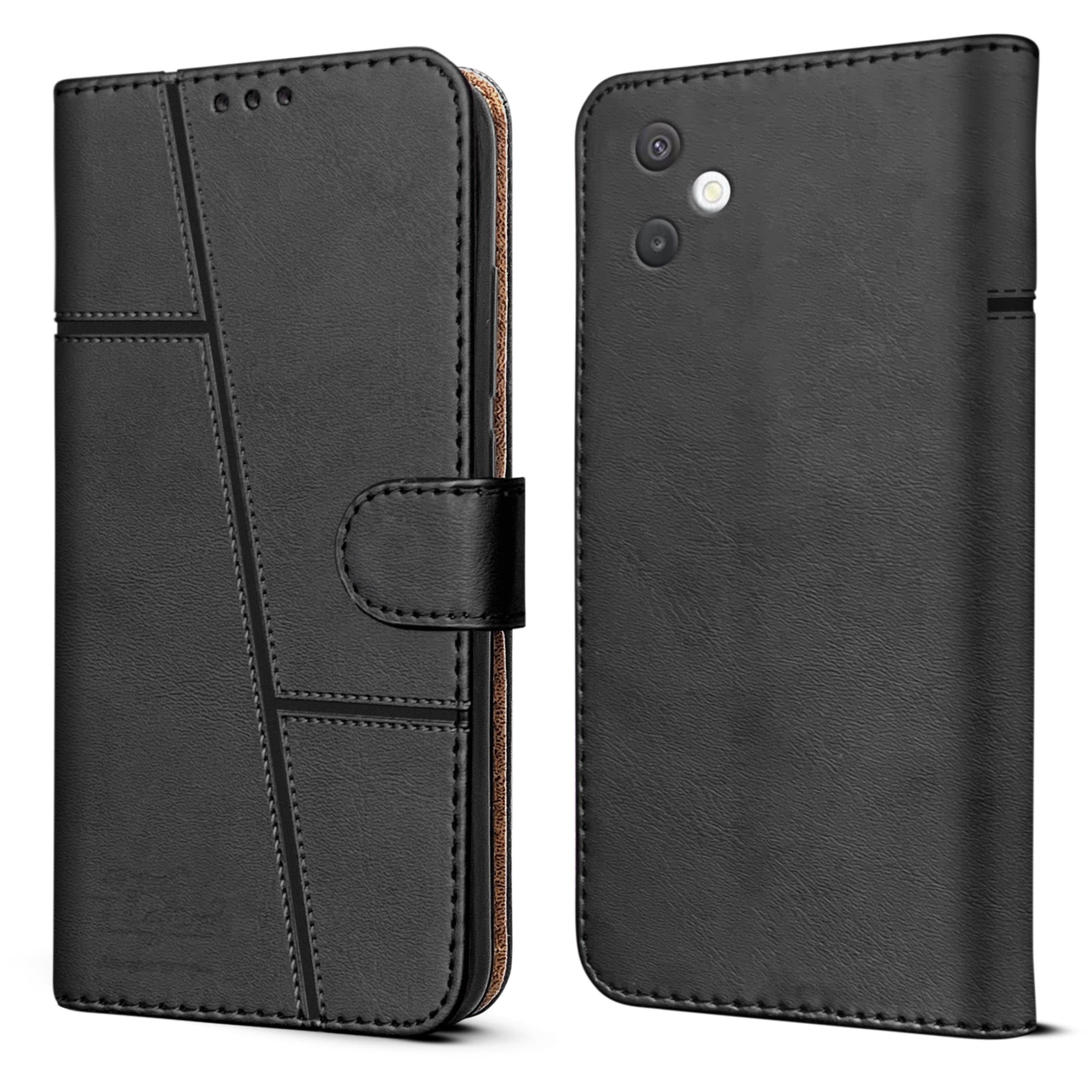 For Samsung Galaxy A07 5G Flip Cover Case ( Stitched Leather with Magnetic Closure)
