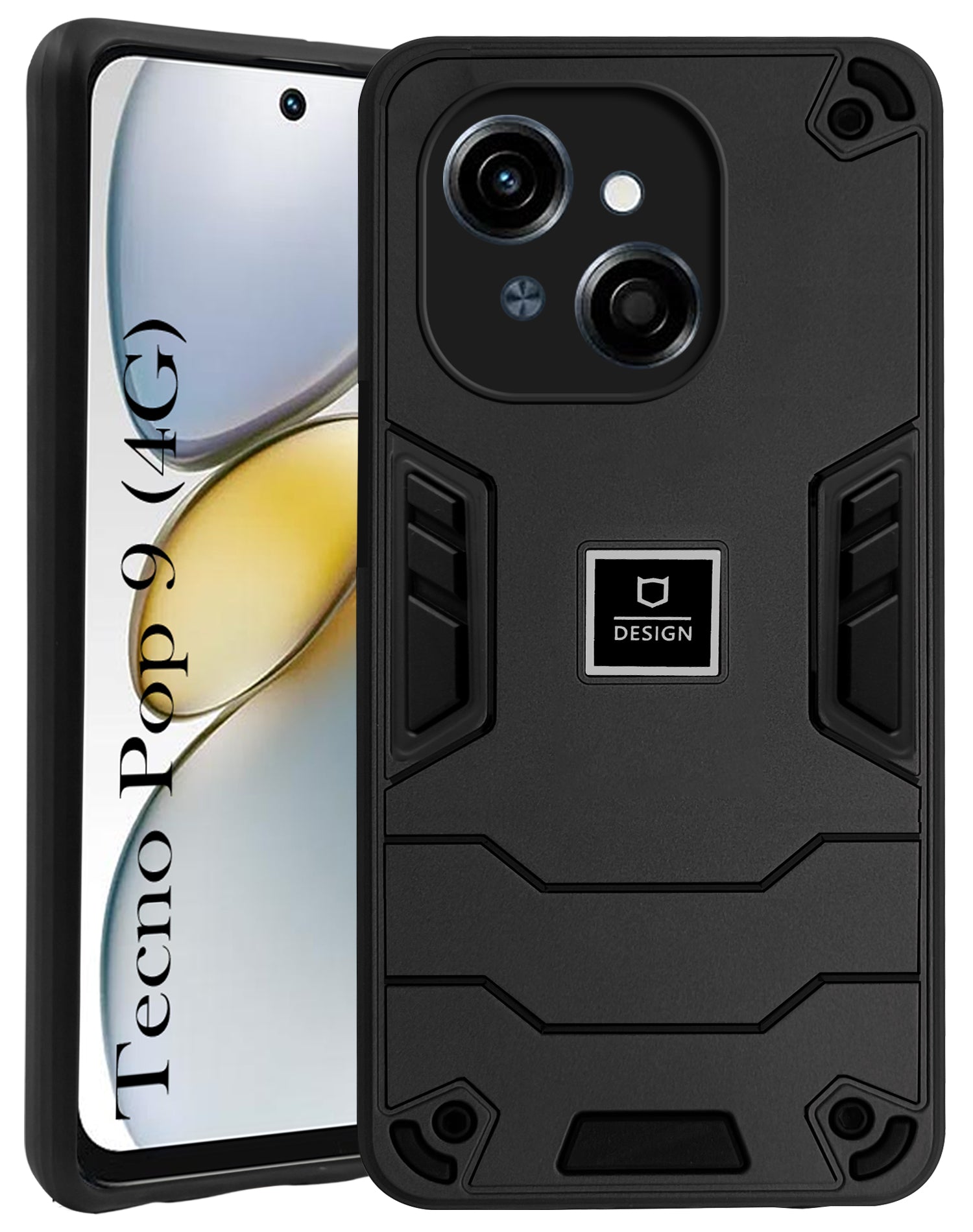 For Tecno Pop 9 4G Back Cover Case (Lightweight Hybrid Shockproof Polycarbonate)