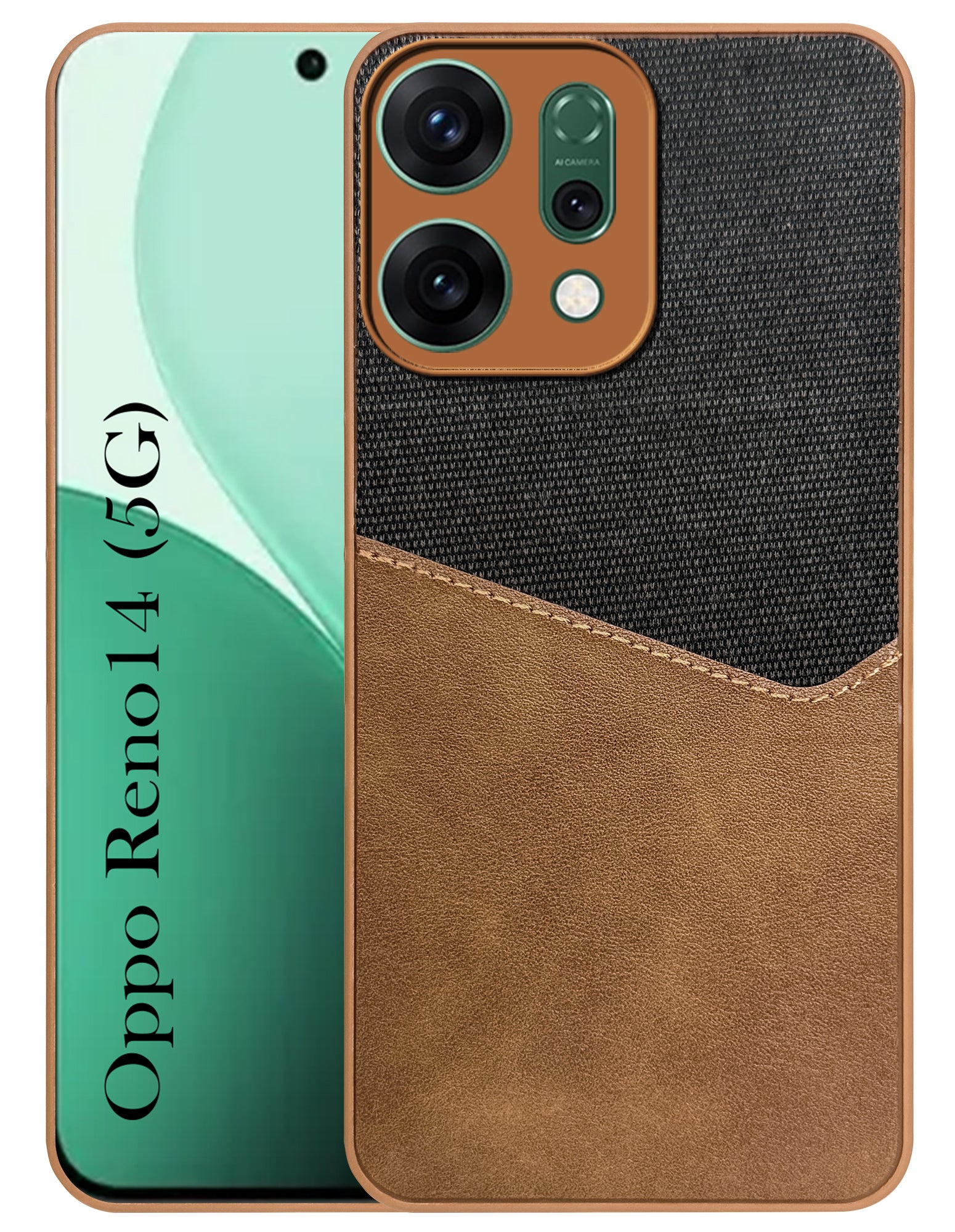 For Oppo Reno14 5G | Oppo Reno 14 5G Back Cover Case (Dual Colour Stitch | Professional Minimalist Feel | Soft and Flexible)