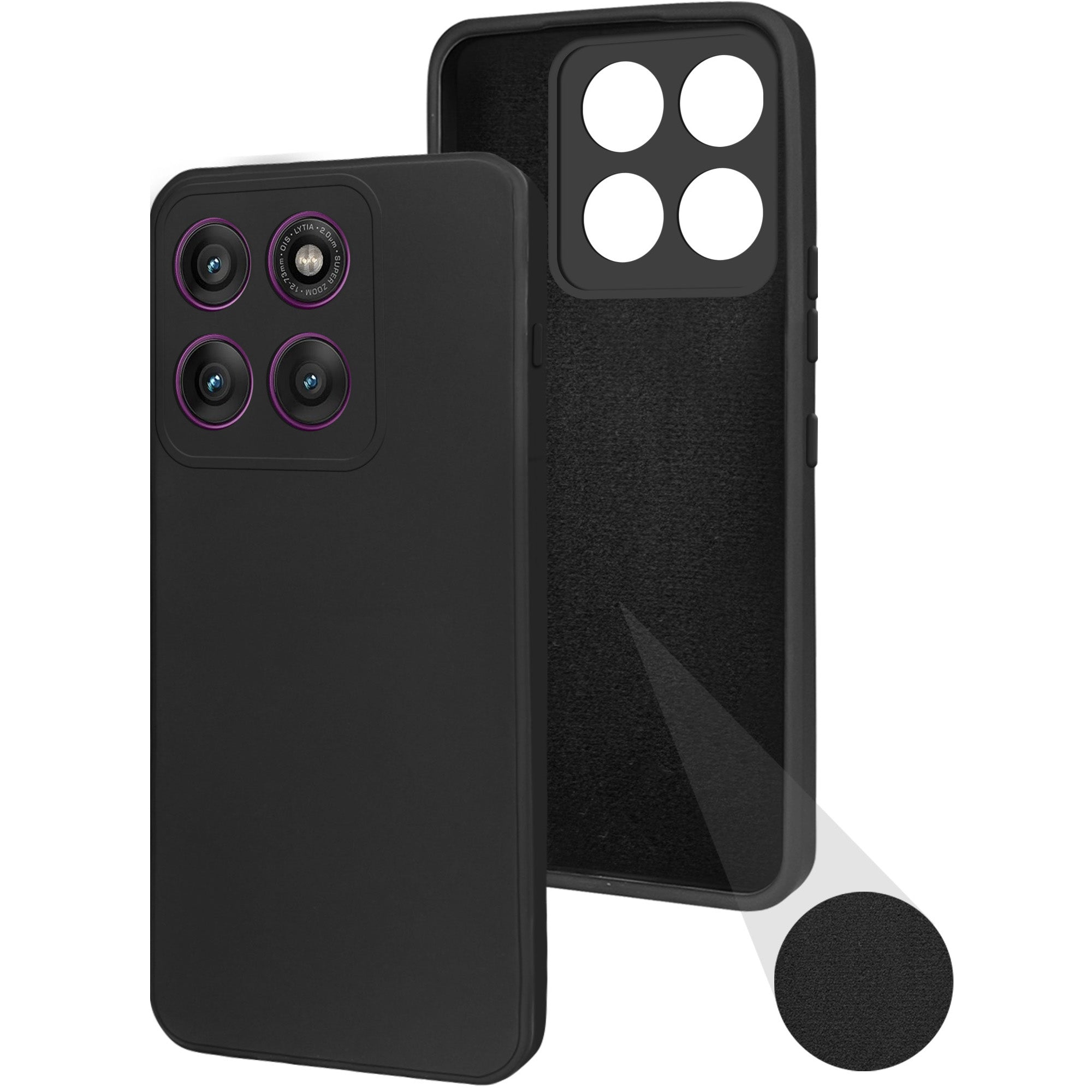 For Motorola Moto Edge 60 Pro Back Cover Case (Matte Finish Silicone with Inside Fiber Cloth)