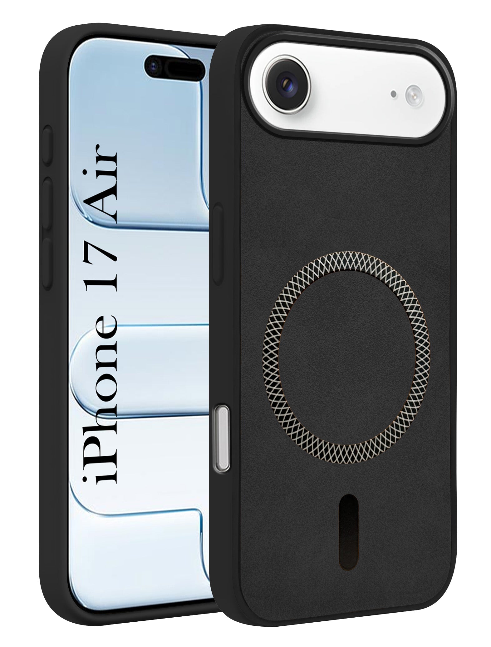 For Apple iPhone 17 Air Back Cover Case Leather Finish (MagSafe Compatible Wireless Charging | Soft Touch | Camera Bump Protection)