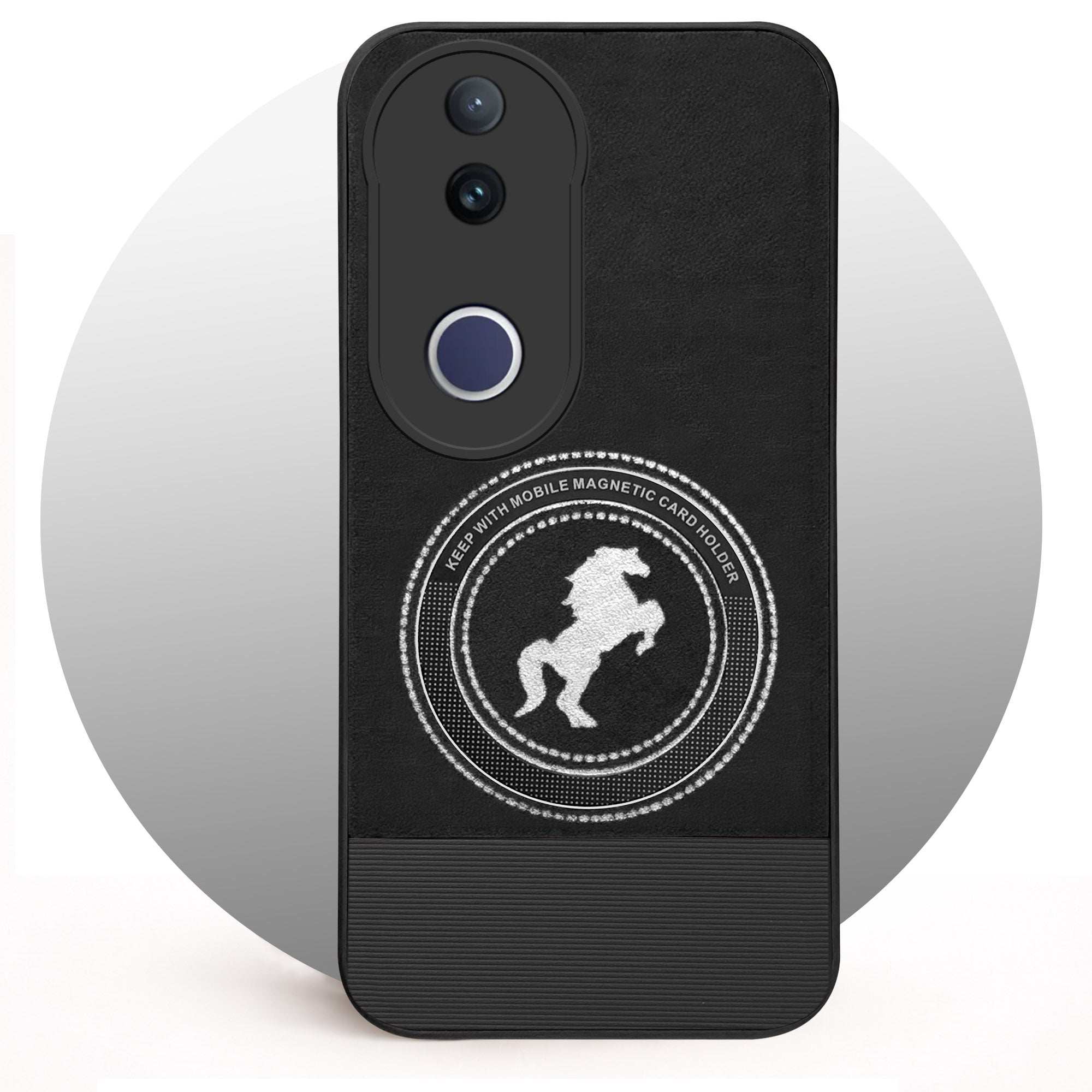 For Vivo T4R Back Cover Case PU Leather Finish (Professional Minimalist Texture | MagSafe Compatile | Camera Protection | Sleek Sober Formal)