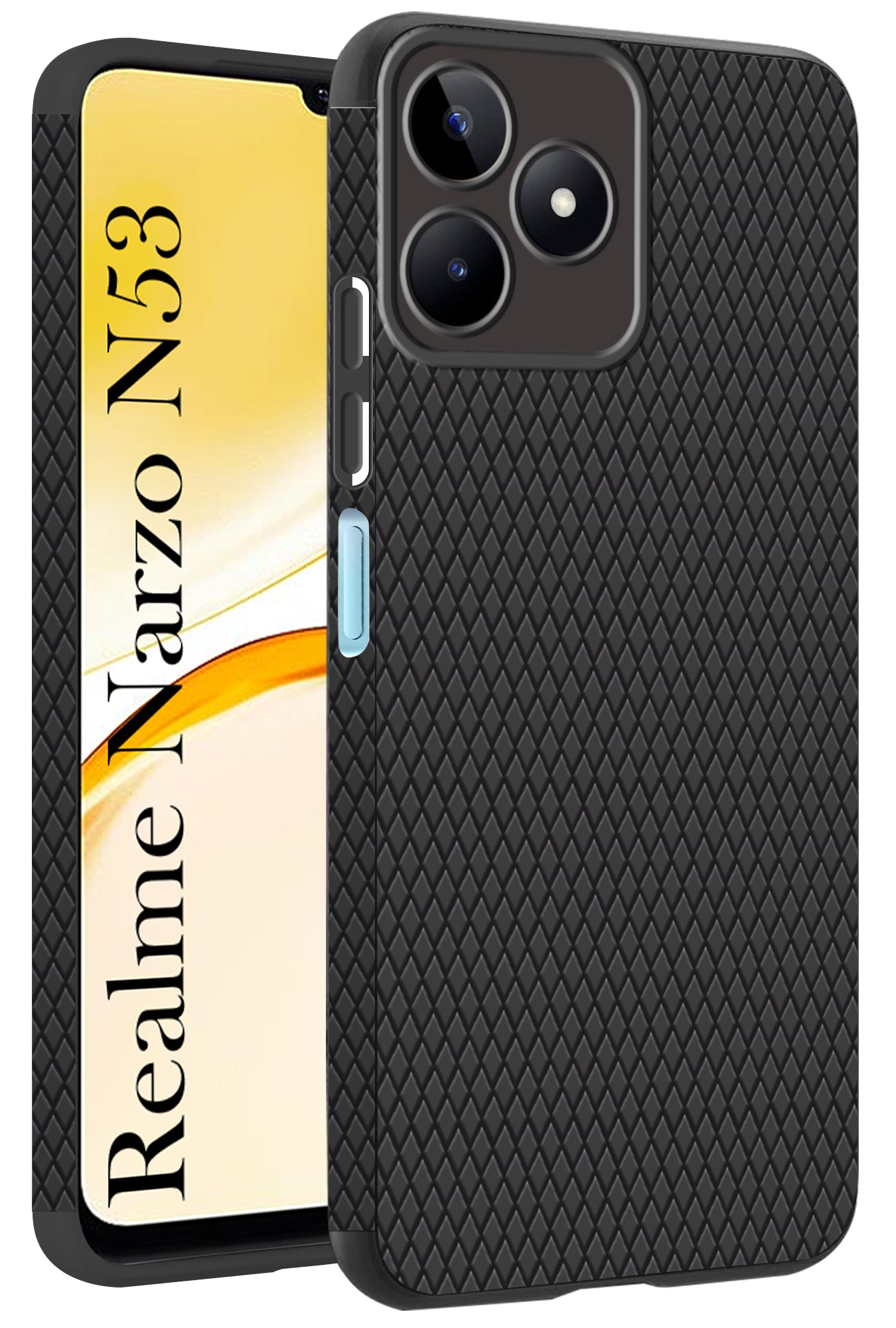 For Realme Narzo N53 Back Cover Case (Liquid Silicone | Side Grip | Camera Protection)