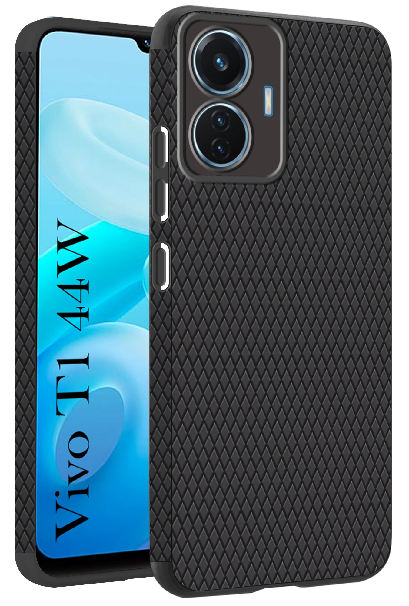 For Vivo T1 44W Back Cover Case (Liquid Silicone | Side Grip | Camera Protection)