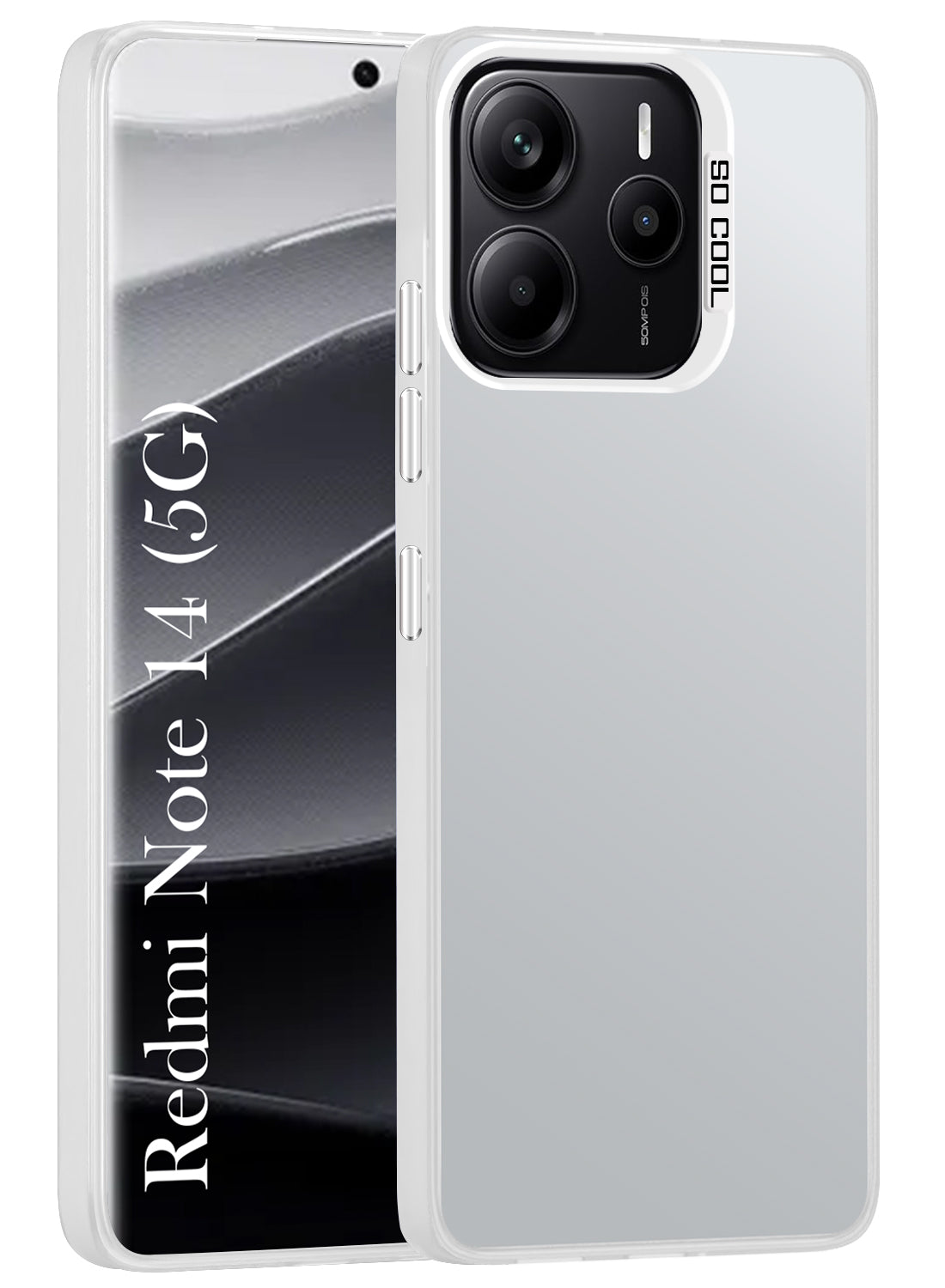 For Redmi Note 14 Hard Back Cover Case (Velvet Touch | Professional Glossy Finish | Camera Protection Bump)