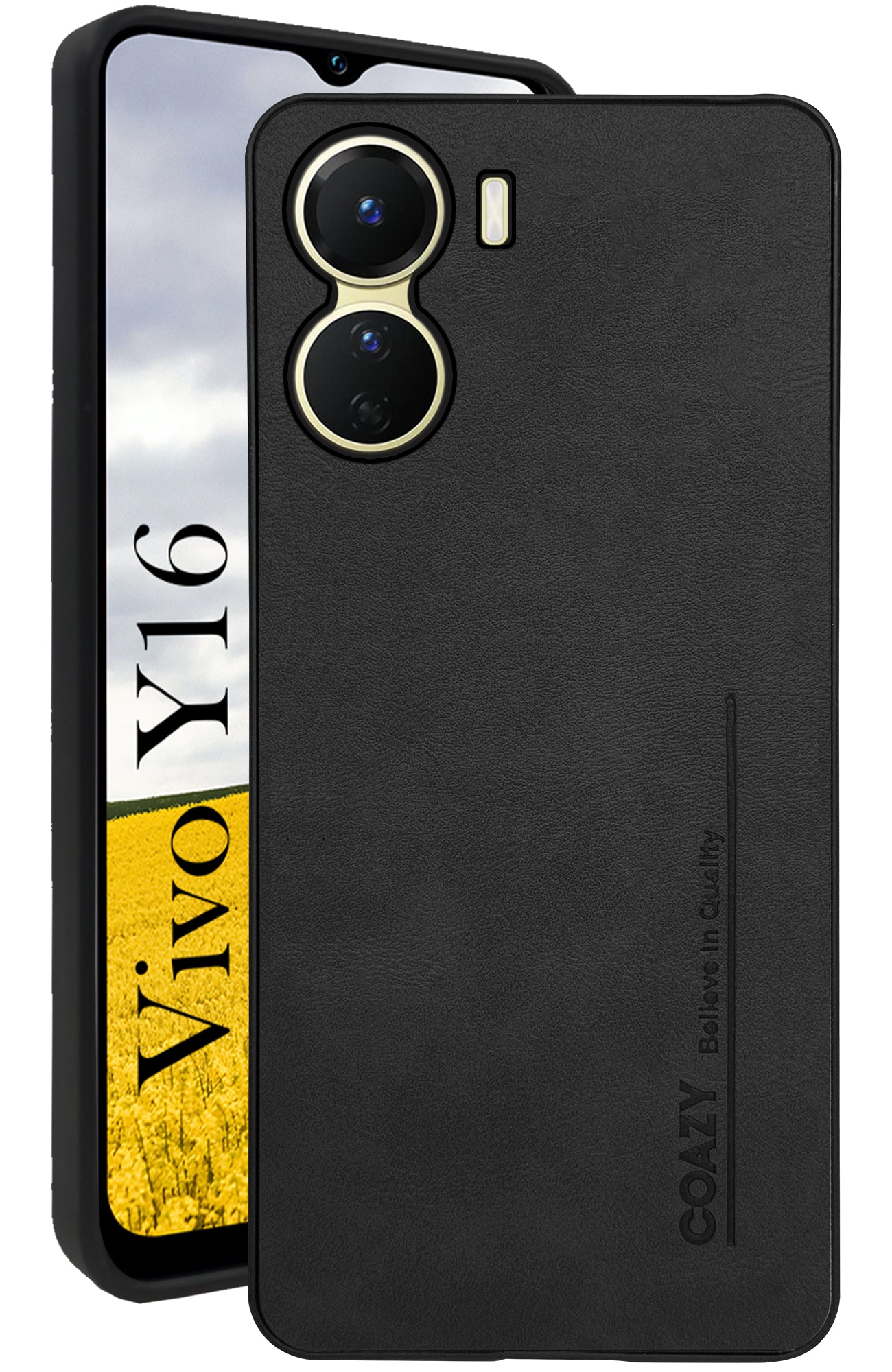 For Vivo Y16 Back Cover Case (Professional Vegan Leather | Camera Protection | Slim & Soft)