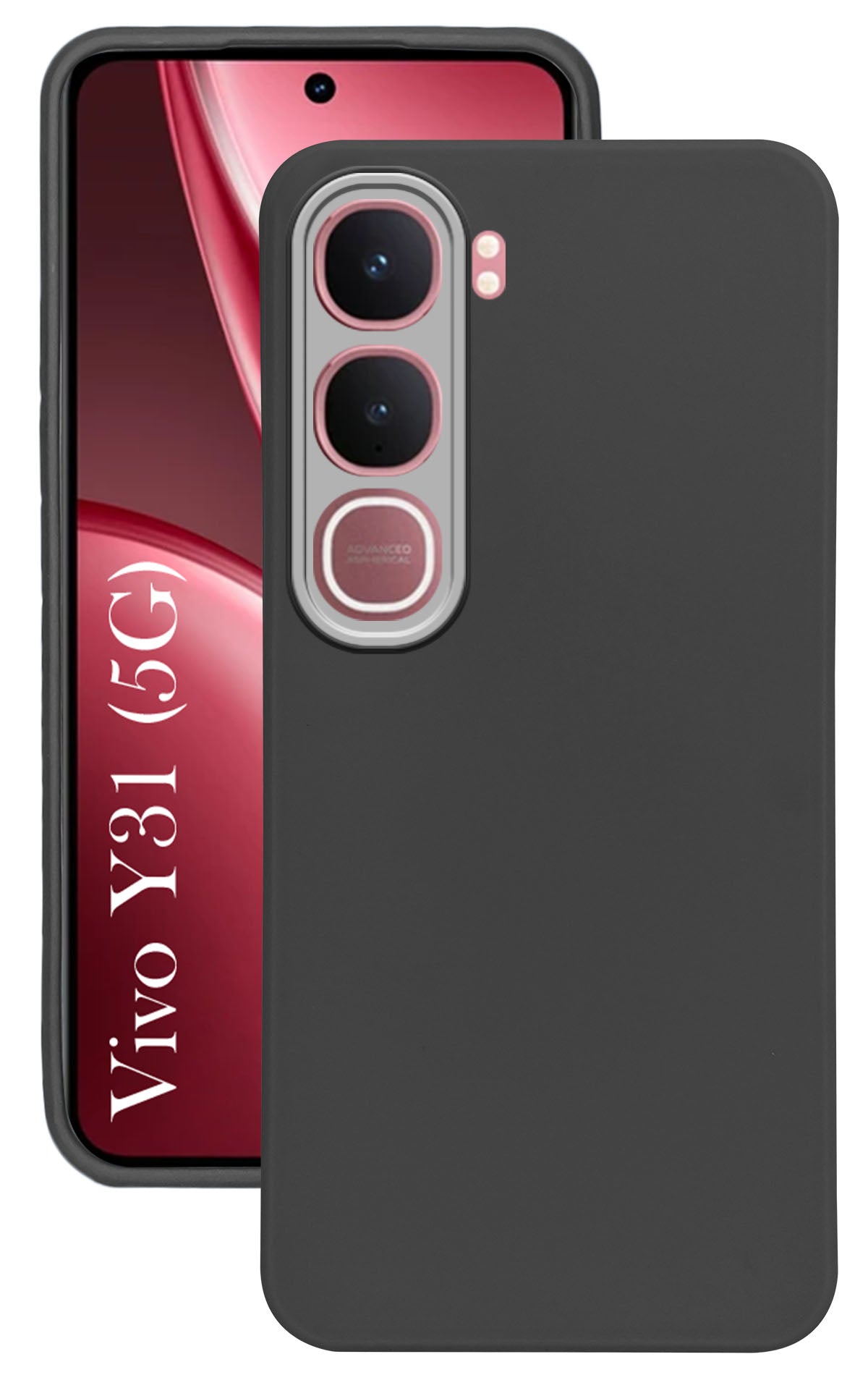 For Vivo Y31 5G Back Cover Case Matte Silicone (Dual Colour |Full Camera Protection | Sleek and Professional)