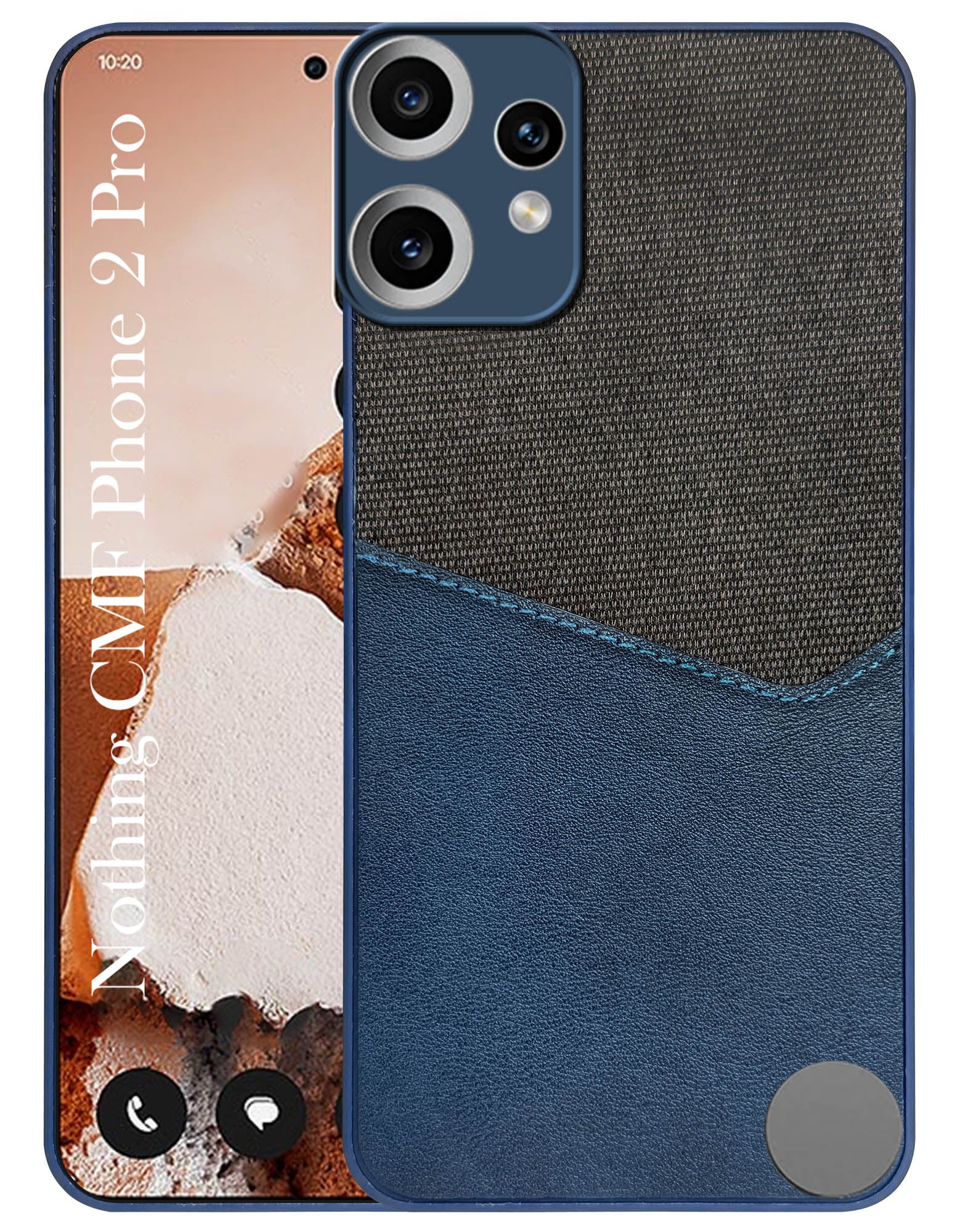 For Nothing CMF Phone 2 Pro Back Cover Case (Dual PU Leather Stitch | Professional Minimalist | Soft and Flexible)