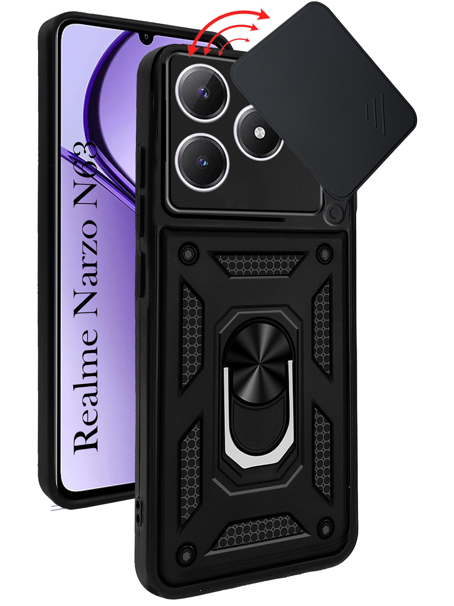 For Realme Narzo N63 Back Cover Case (Hybrid Dual Armor Polycarbonate)