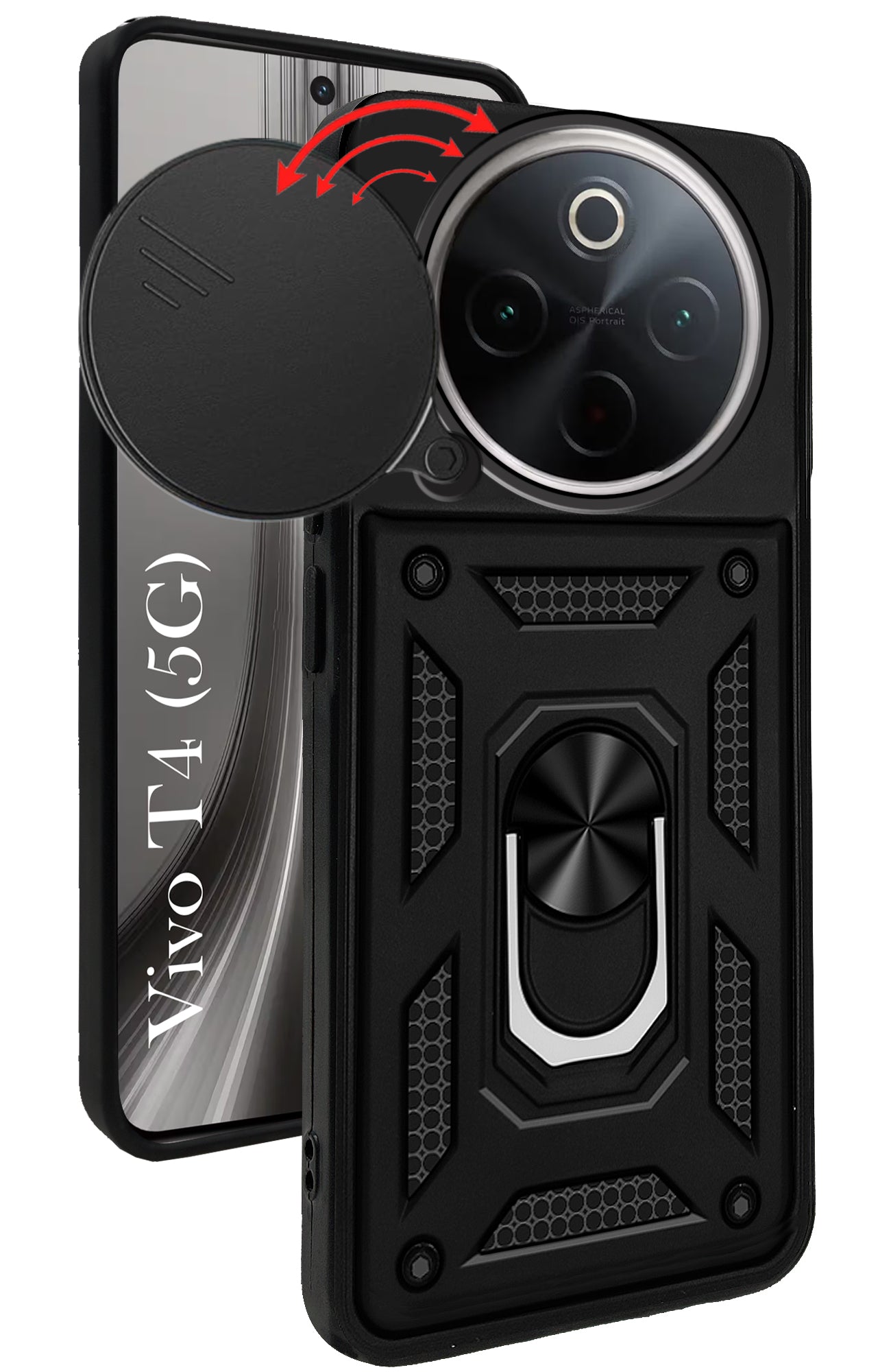 For Vivo T4 Back Cover Case (Hybrid Dual Armor Polycarbonate)