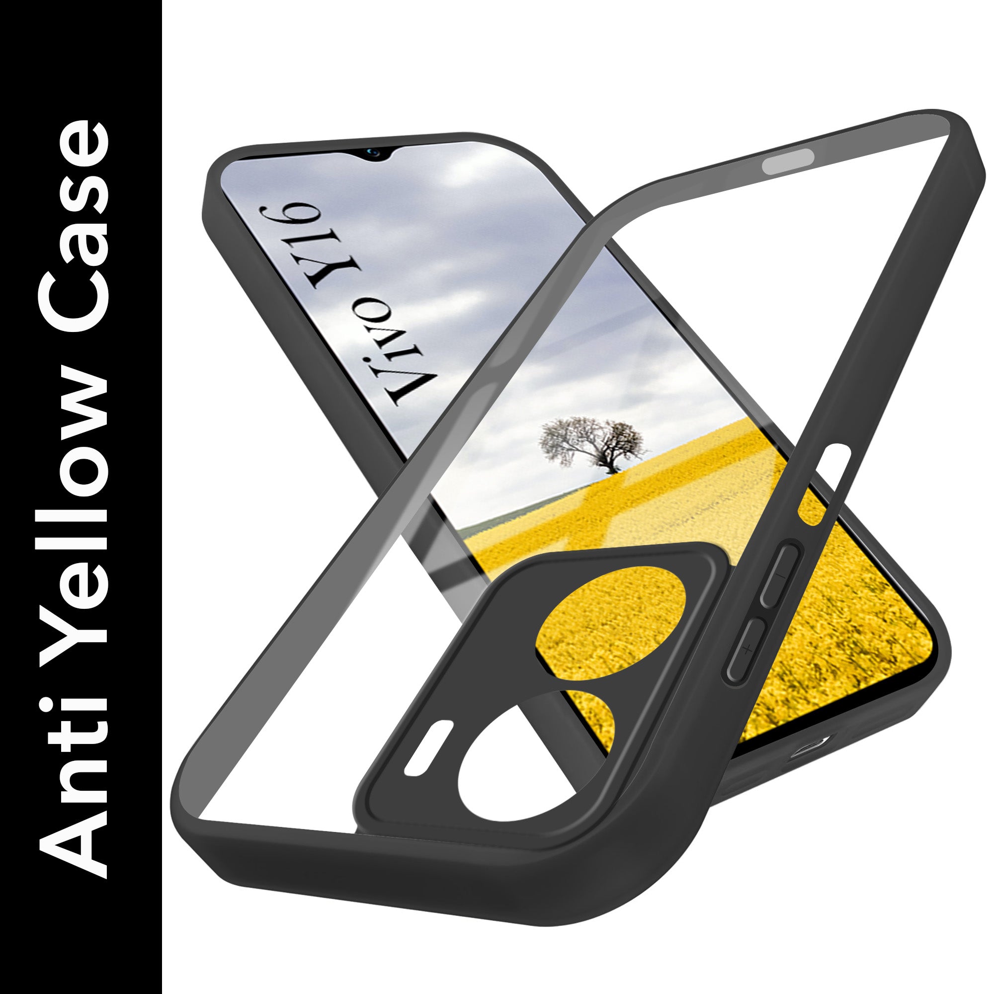 For Vivo Y16 Back Cover Case Ultra-Hybrid (Lifetime Anti Yellow | Anti Scratch | Crystal Clear Shockproof)