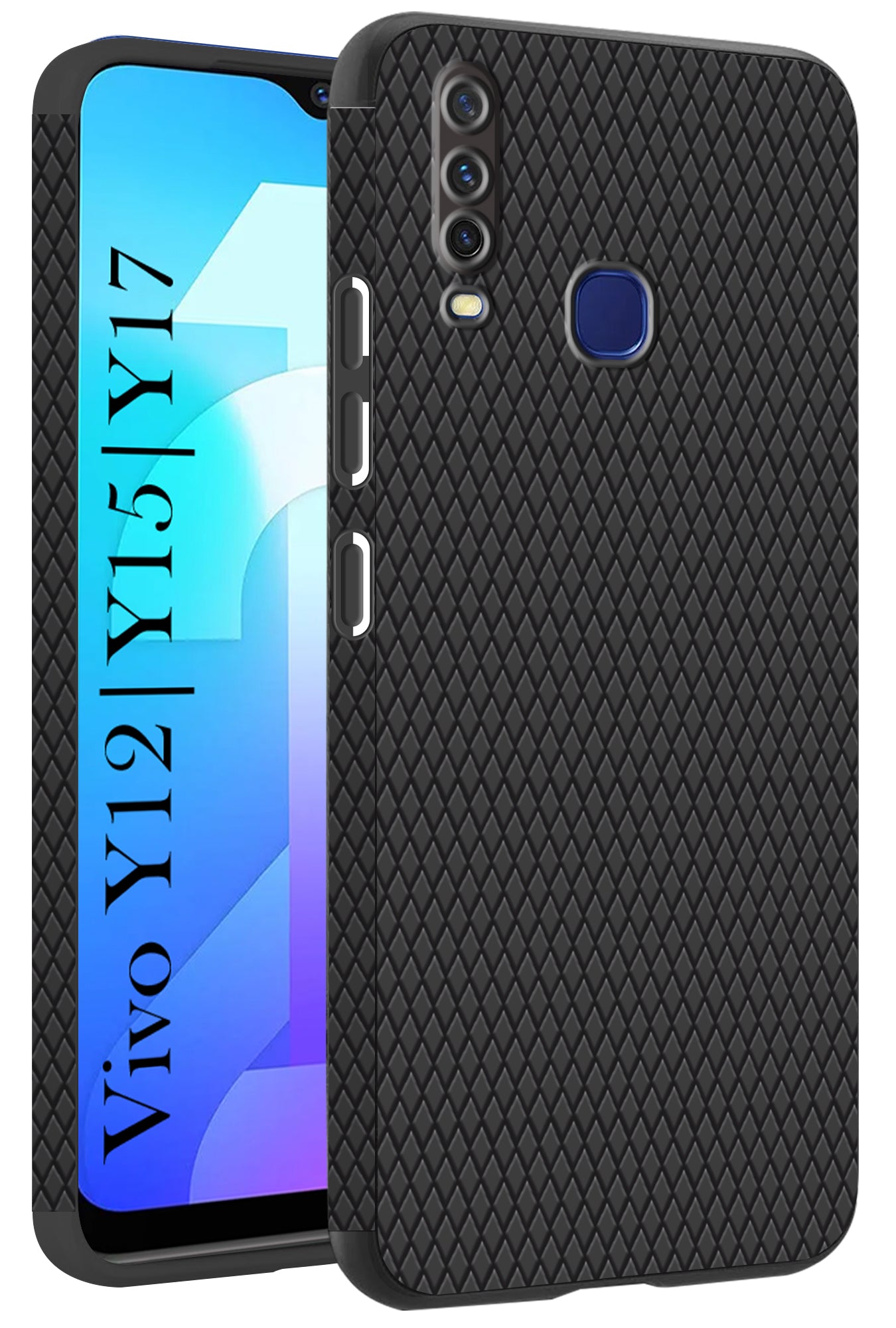 For Vivo Y12 | Y15 | Y17 Back Cover Case (Liquid Silicone | Side Grip | Camera Protection)