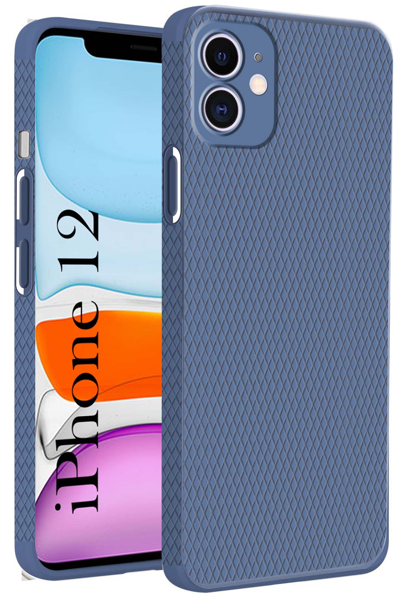 For Apple iPhone 12 Back Cover Case (Liquid Silicone | Side Grip | Camera Protection)