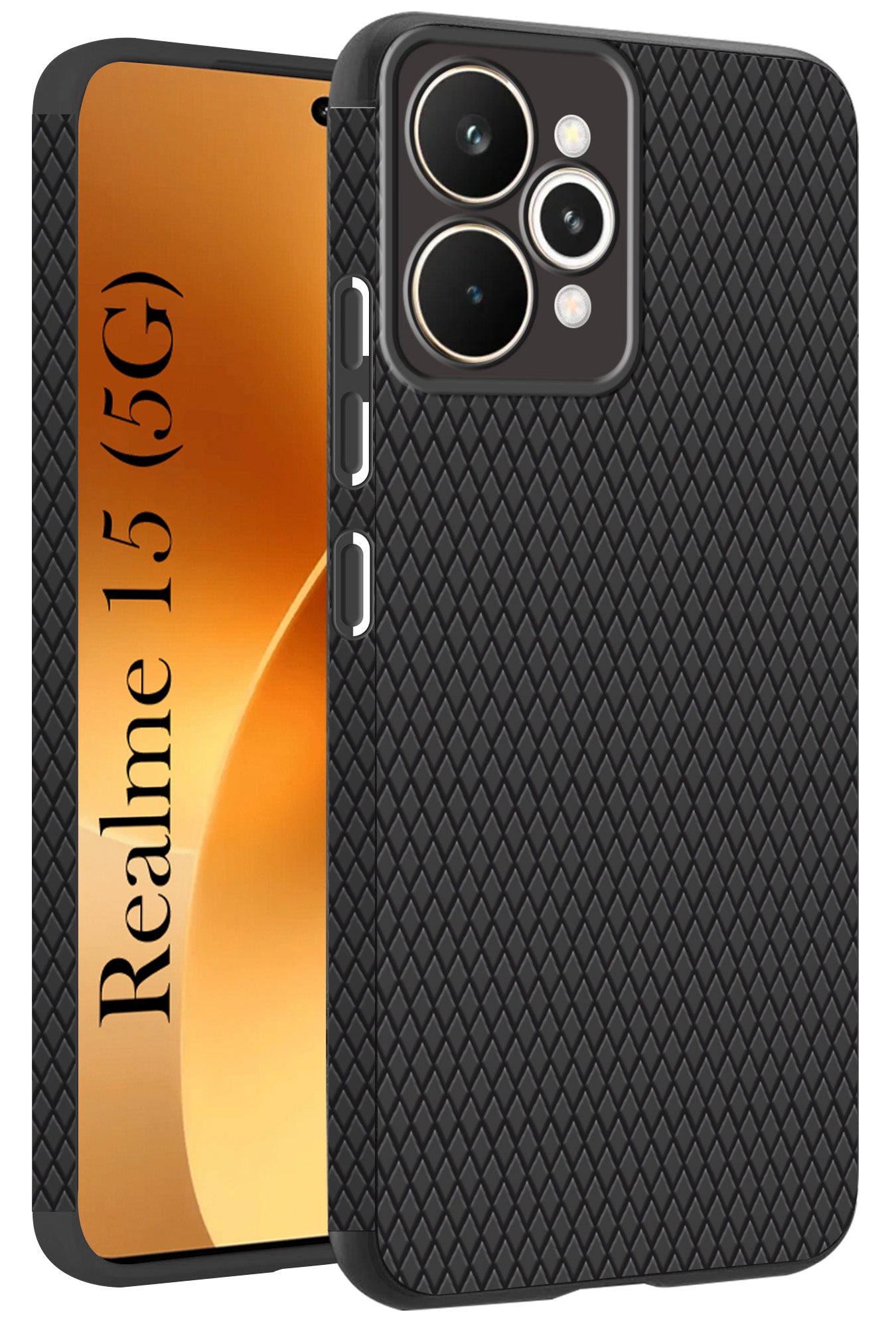 For Realme 15 Back Cover Case (Camera Protection | Side Grip Texture | Soft and Flexible)