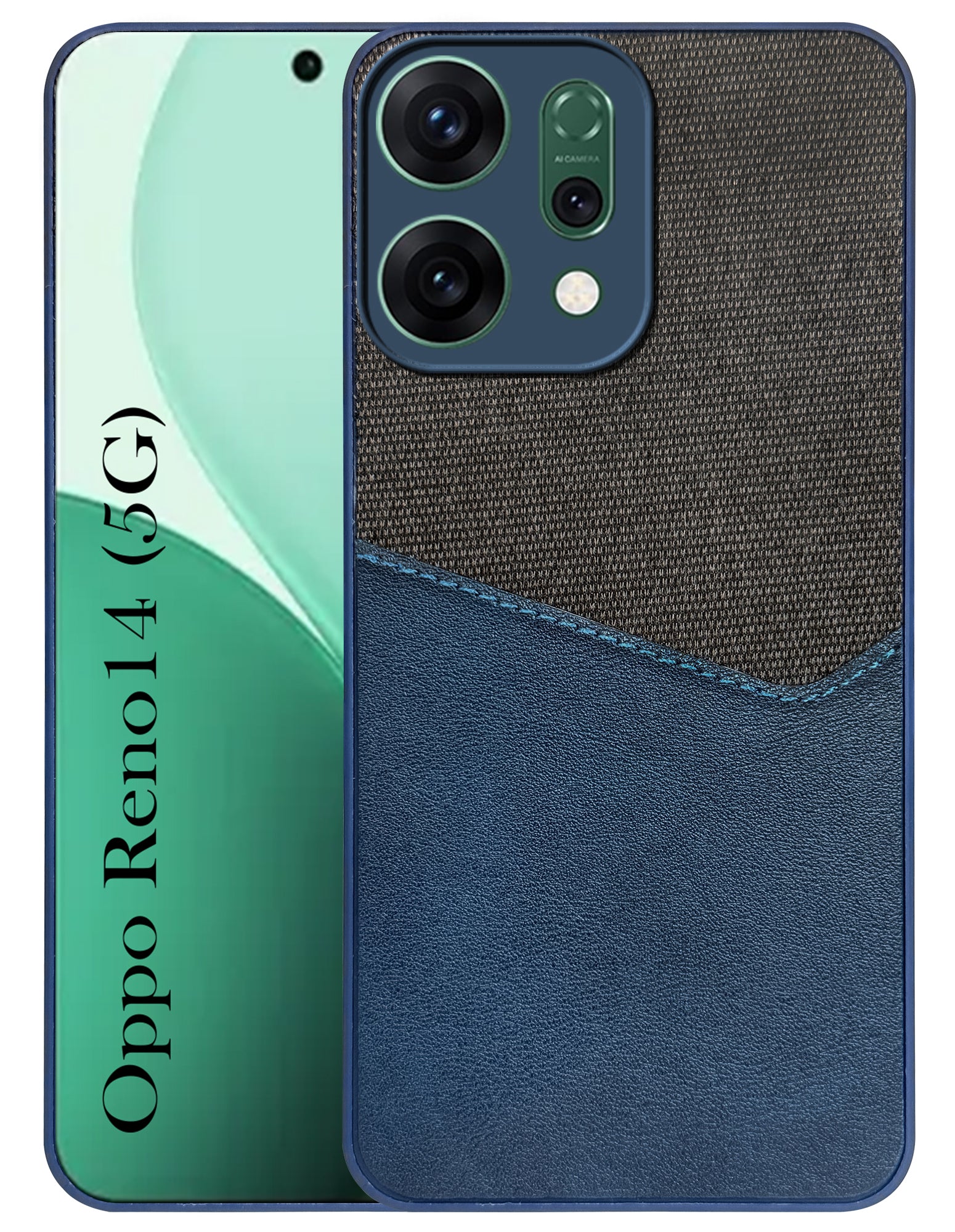 For Oppo Reno14 5G | Oppo Reno 14 5G Back Cover Case (Dual Colour Stitch | Professional Minimalist Feel | Soft and Flexible)
