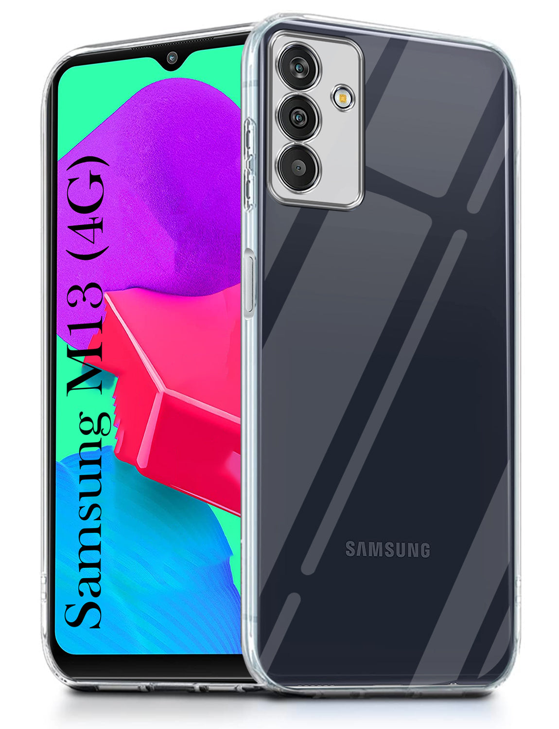 For Samsung Galaxy M13 4G Back Cover( Silicone Clear Shockproof Case with Camera Protection | Soft and Flexible | Transparent)