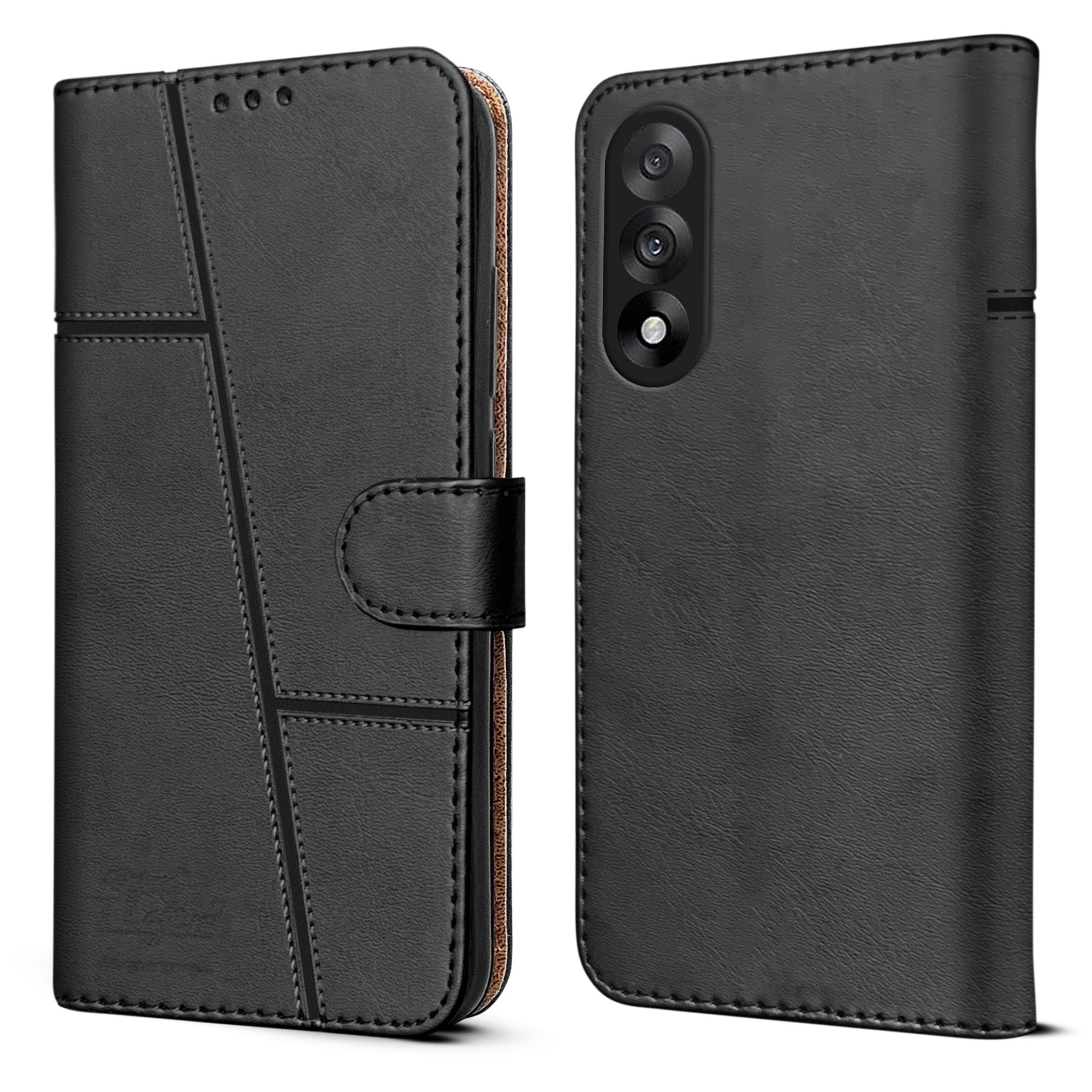For Oneplus Nord 5 Flip Cover Case ( Stitched Leather with Magnetic Closure)