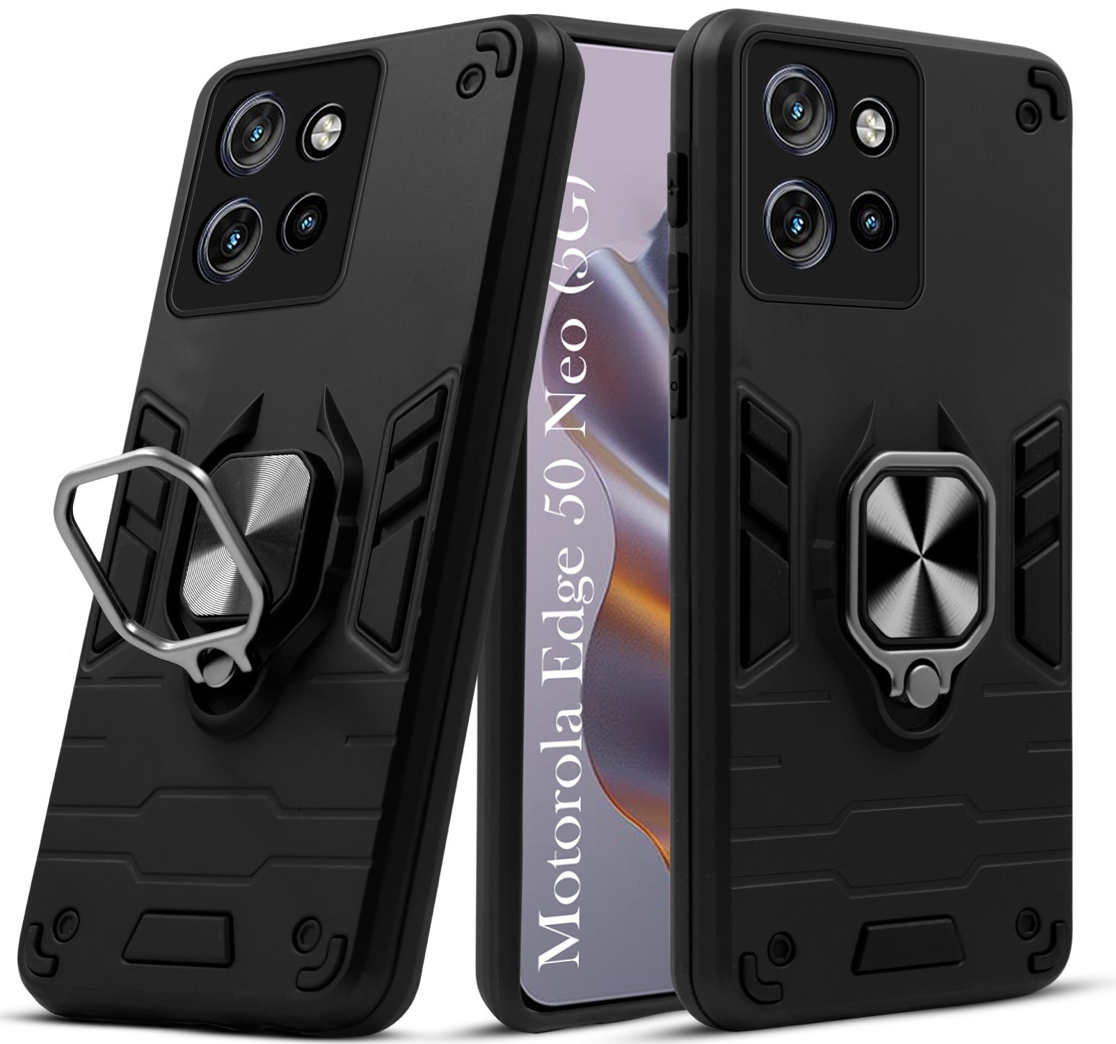 For Motorola Moto Edge 50 Neo Back Cover Case (Shockproof Polycarbonate Dual Layer Hybrid Armor)