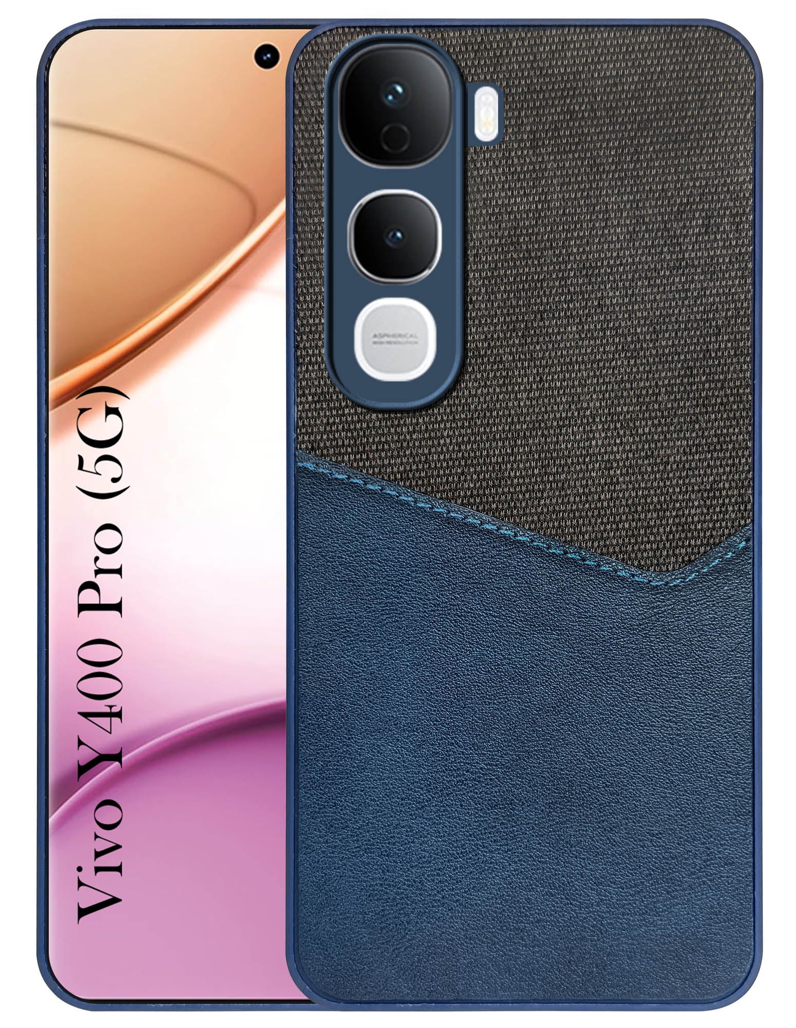 For Vivo Y400 Pro Back Cover Case (Dual PU Leather Stitch | Professional Minimalist | Soft and Flexible)