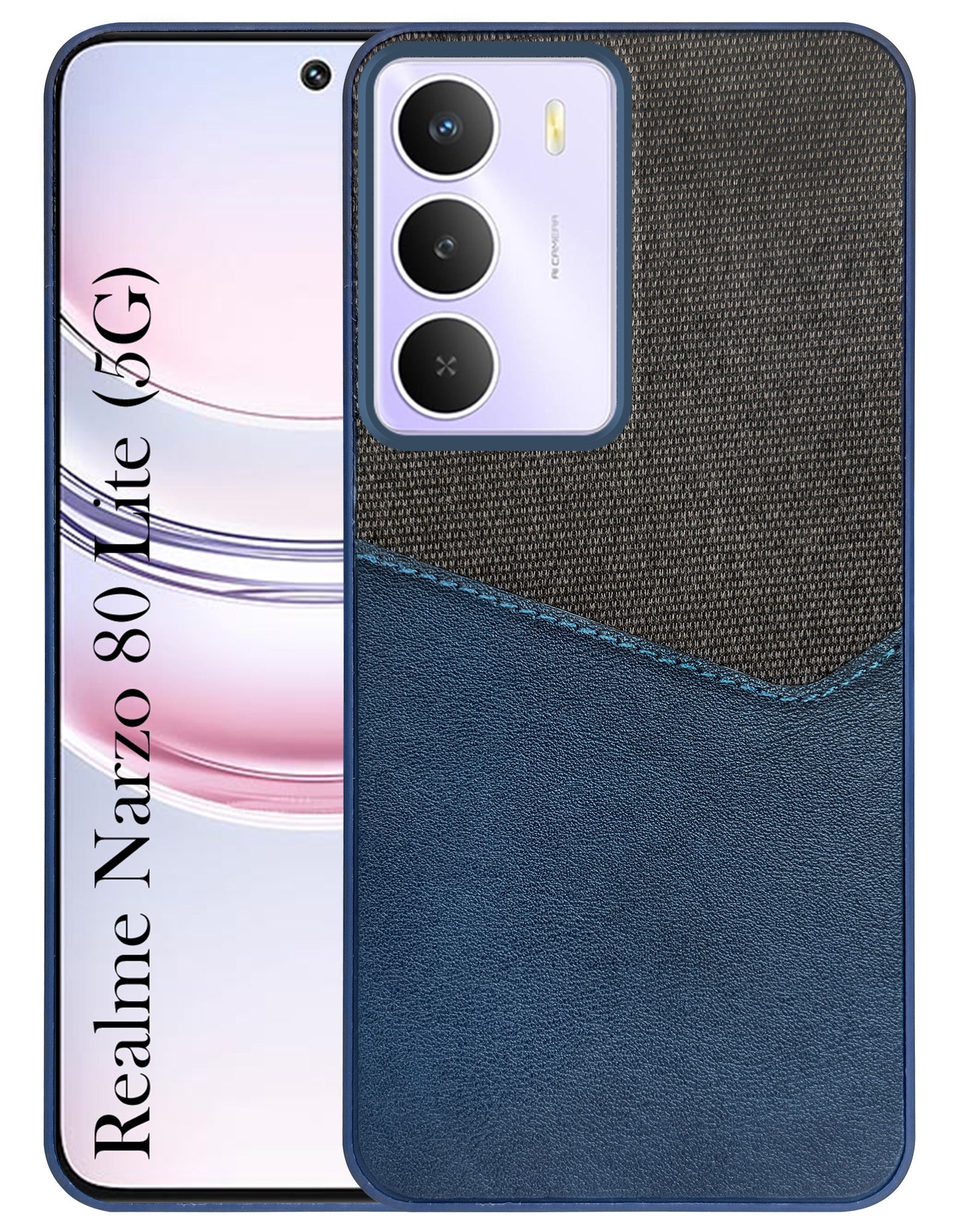 For Realme Narzo 80 Lite 5G Back Cover Case (Dual PU Leather Stitch | Professional Minimalist | Soft and Flexible)