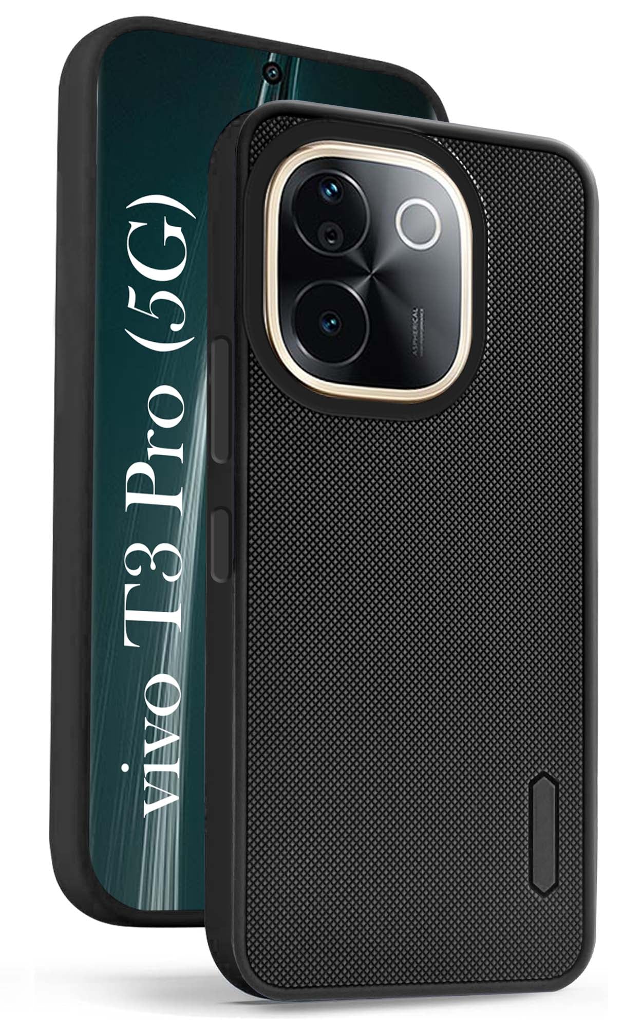 For Vivo T3 Pro Back Cover Case ( Textured Grip Design | Camera Protetion | Slim and Light Weight | Soft Touch and Feel )