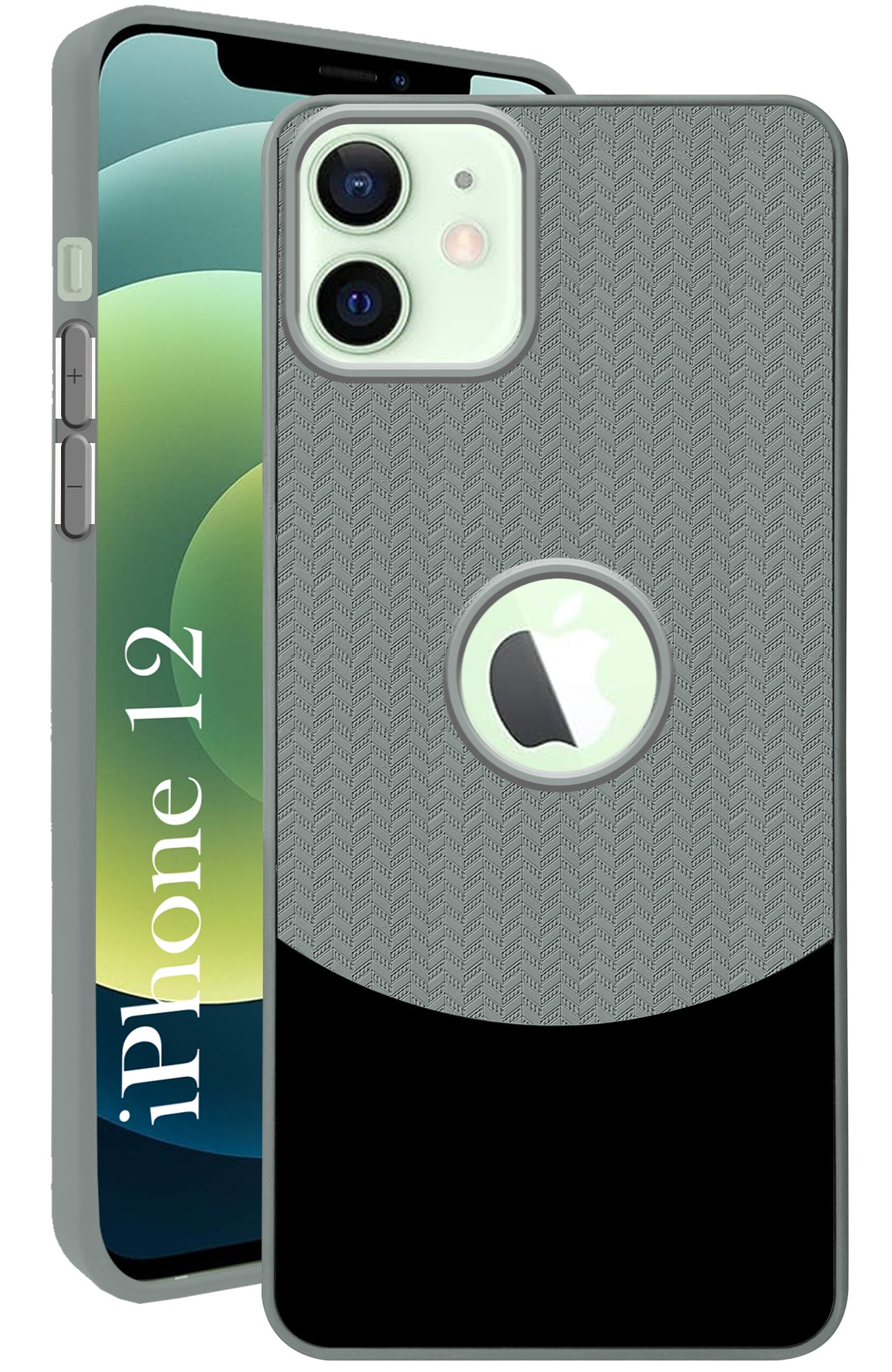 For Apple iPhone 12 Back Cover Case (Elegant PU Leather Finish | Premium Minimalist Professional | Camera Protection Bump)
