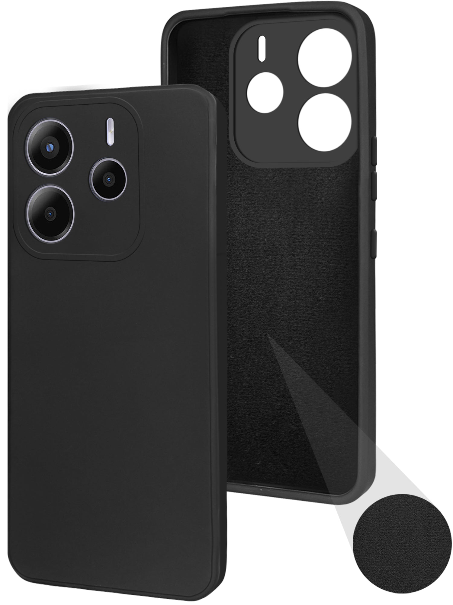 For Redmi Note 14 5G | Redmi Note 14 SE Back Cover Case ( Matte Finish Silicone with Inside Fiber cloth)