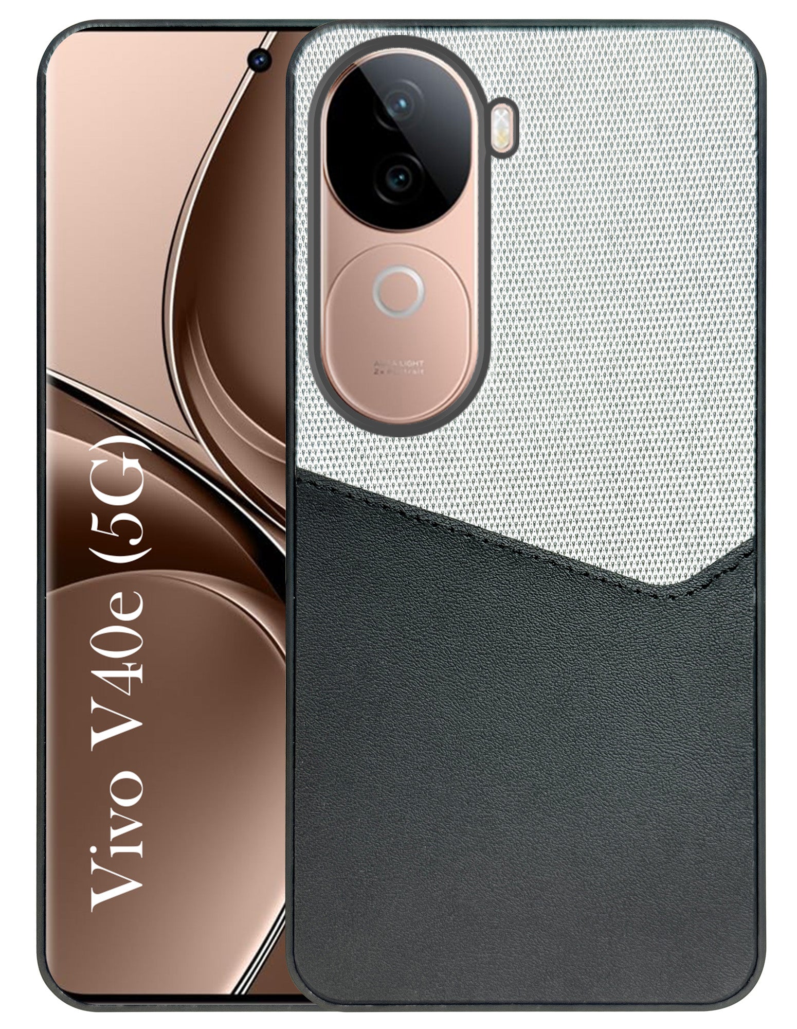 For Vivo V40e Back Cover Case (Dual PU Leather Stitch | Professional Minimalist | Soft and Flexible)