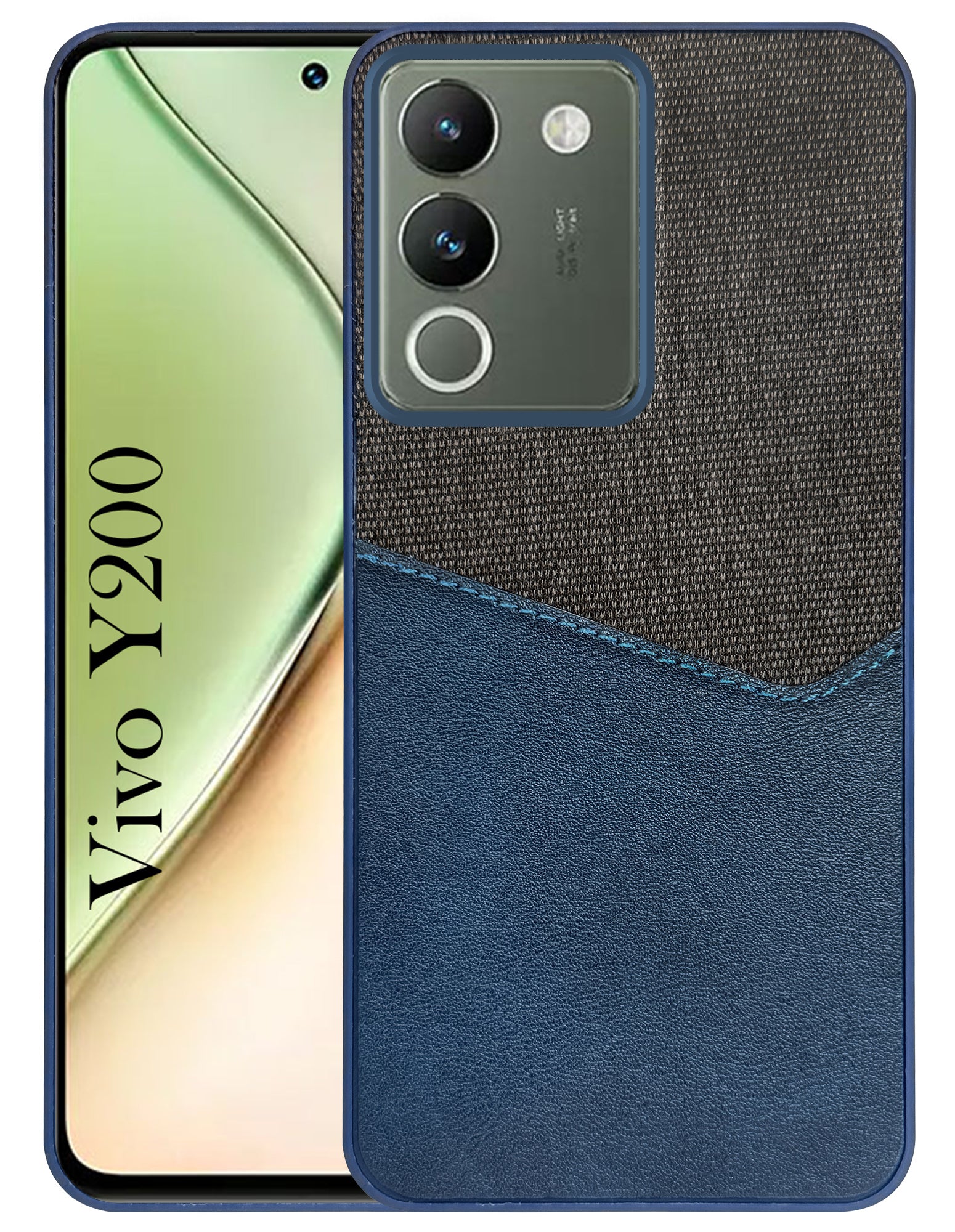 For Vivo Y200 Back Cover Case (Dual PU Leather Stitch | Professional Minimalist | Soft and Flexible)