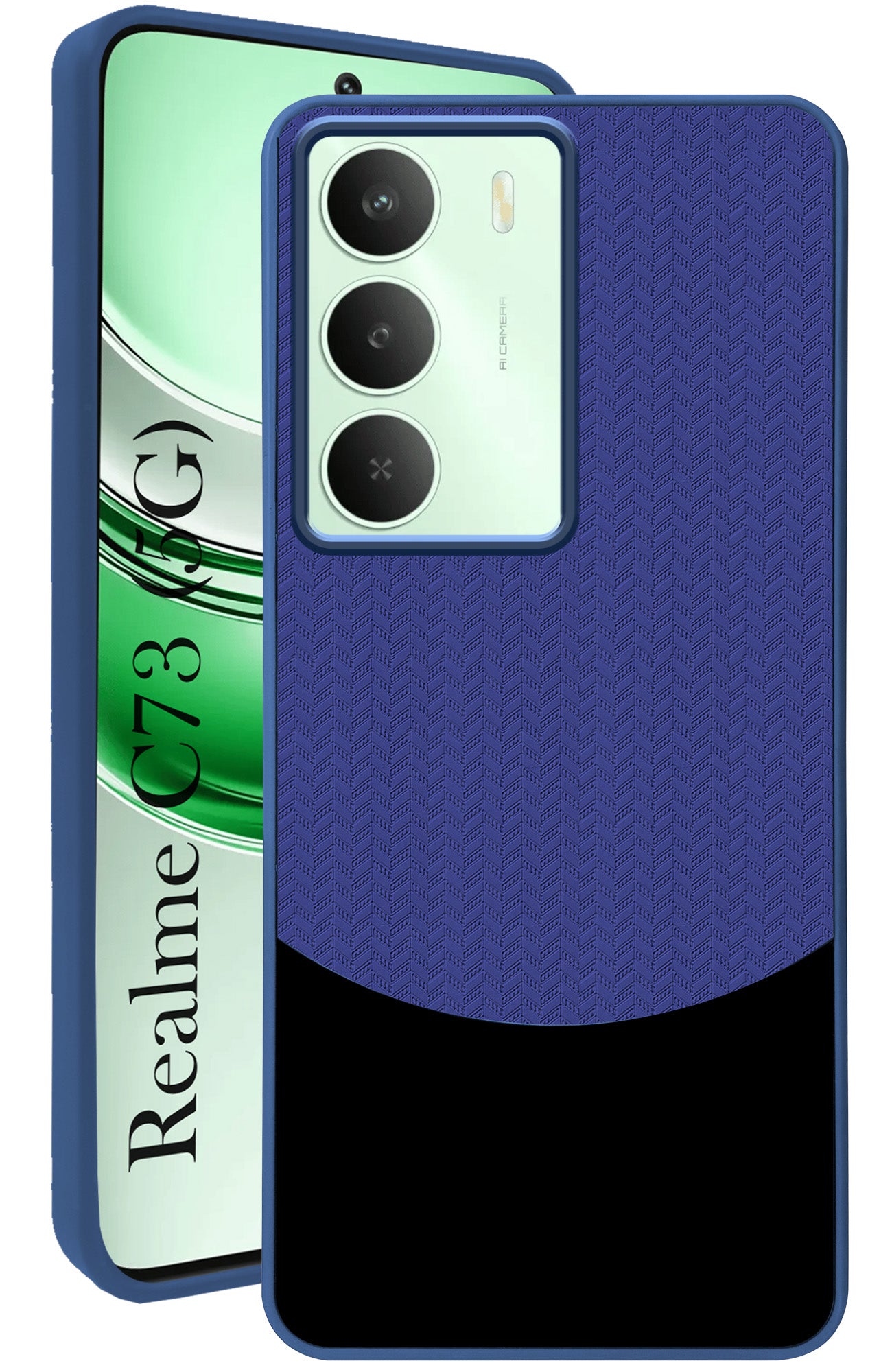 For Realme C73 Back Cover Case (Elegant PU Leather Finish | Premium Minimalist Professional | Camera Protection Bump)