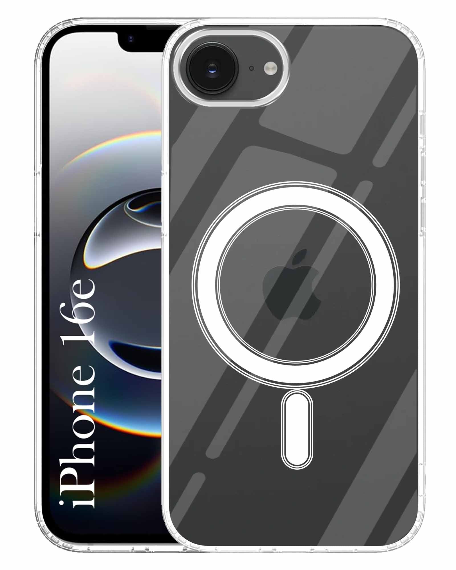 For Apple iPhone 16e Back Cover Case (MagSafe Compatible Wireless Charging | Hybrid Camera Bump Protection | Shockproof Polycarbonate Material)