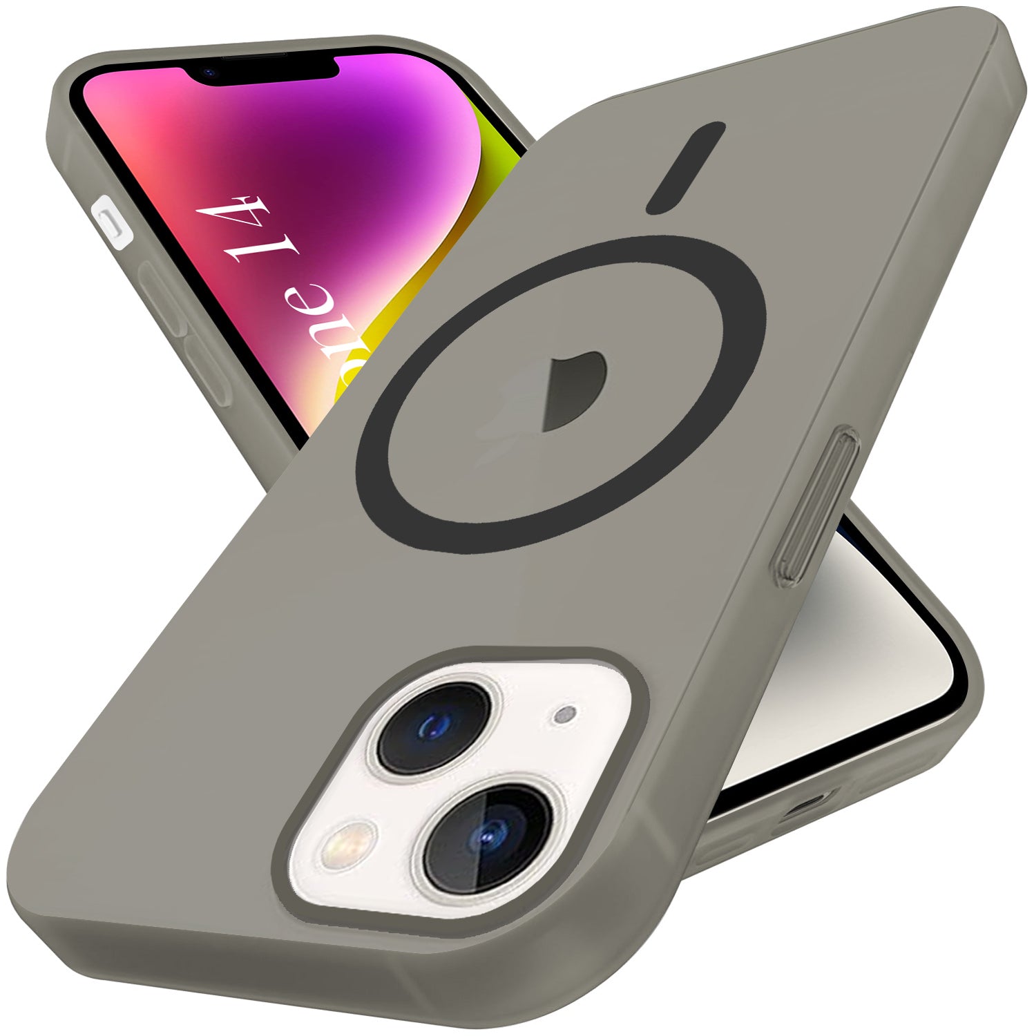 For Apple iPhone 14 Back Cover Case (Frosted Matte Feel | MagSafe Compatible Wireless Charging | Polycarbonate Material)