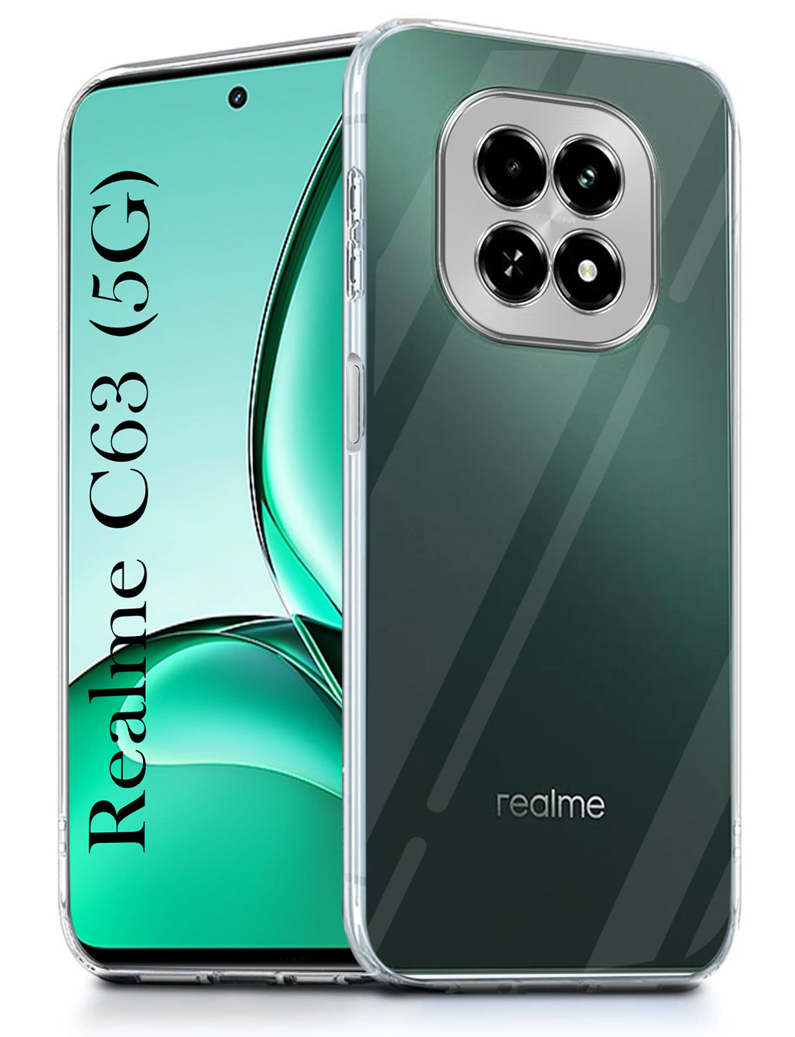 For Realme C63 5G Back Cover Case ( Silicone Clear Shockproof Case with Camera Protection | Soft and Flexible | Transparent)