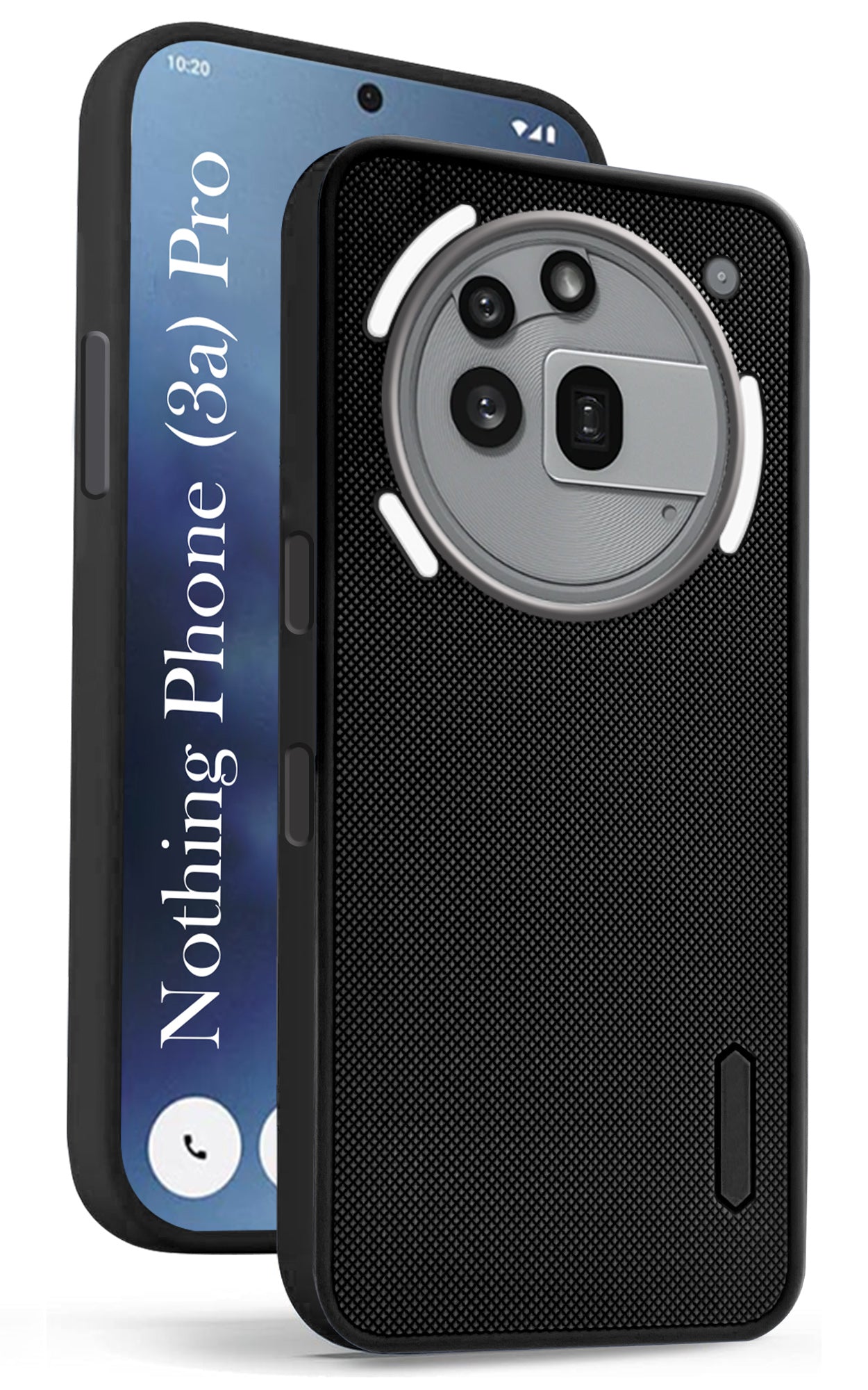 For Nothing Phone 3A Pro 5G Back Cover Case (Textured Grip Design | Micro-Fiber Cloth Inside | Slim and Light Weight | Soft Touch and Feel | Black)