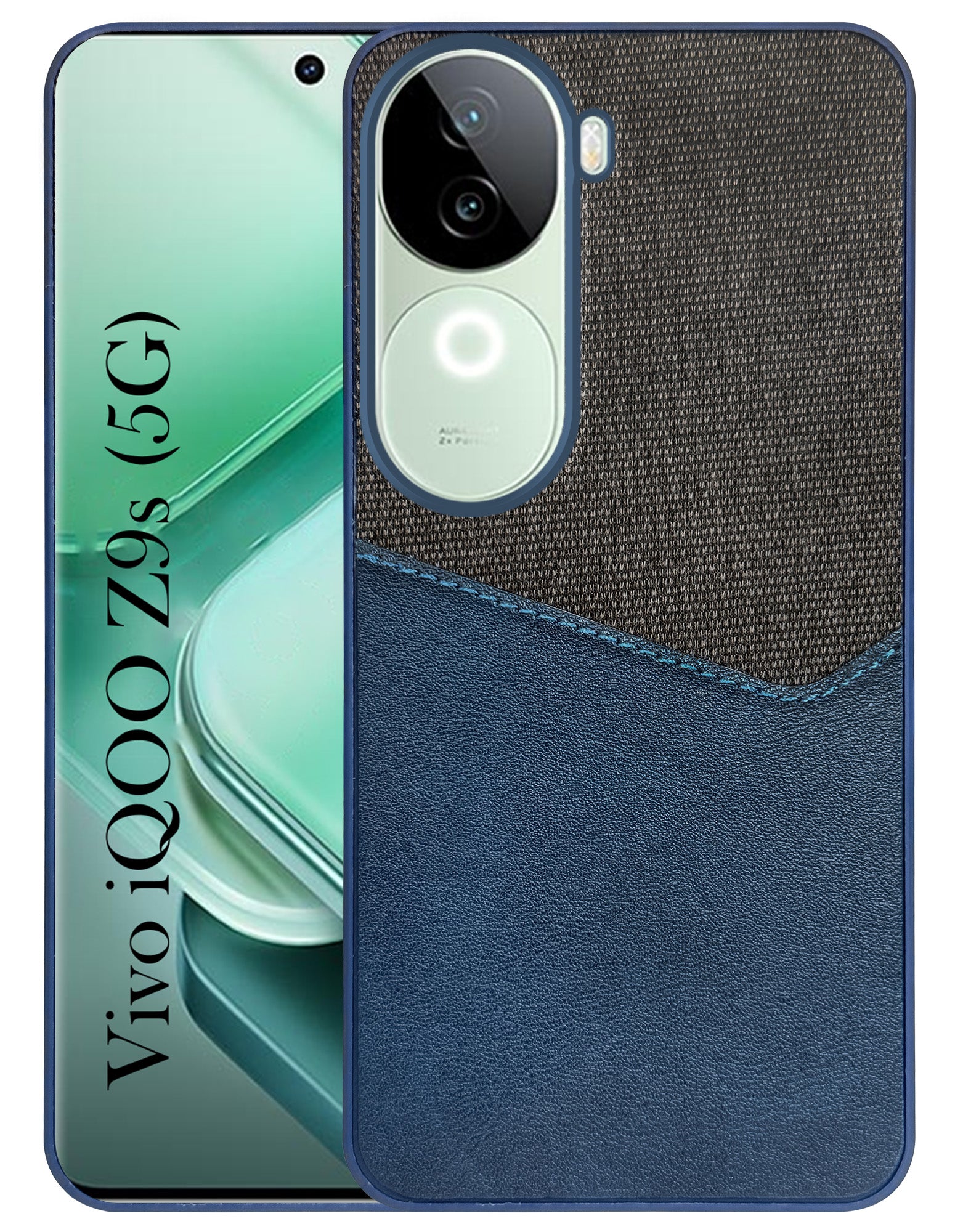For Vivo iQOO Z9s Back Cover Case (Dual PU Leather Stitch | Professional Minimalist | Soft and Flexible)