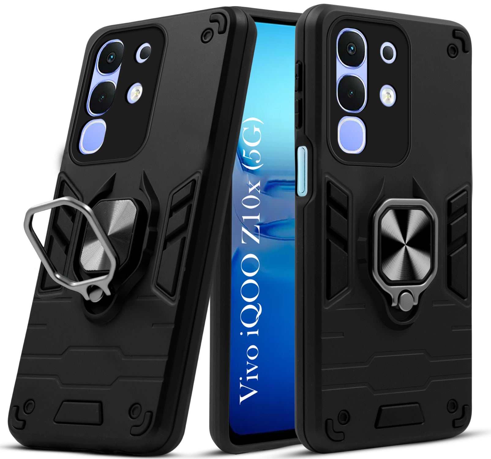 For Vivo iQOO Z10x Back Cover Case (Shockproof Polycarbonate Dual Layer Hybrid Armor)