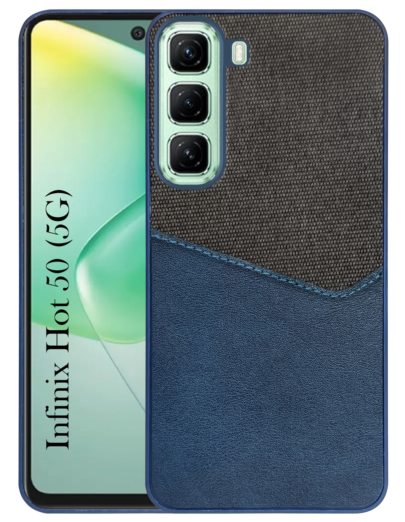 For Infinix Hot 50 5G Back Cover Case (Dual PU Leather Stitch | Professional Minimalist | Soft and Flexible)