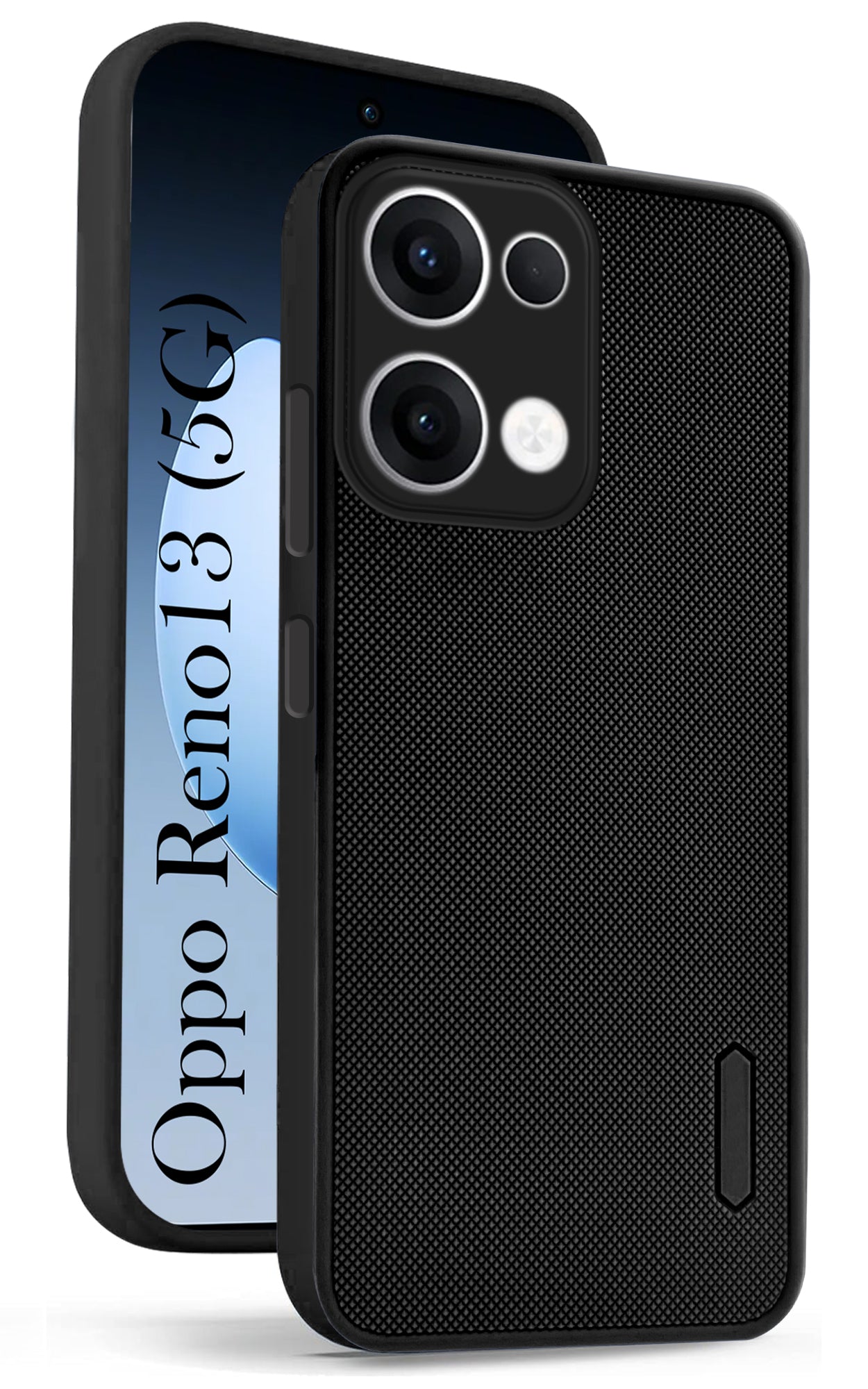 For Oppo Reno13 5G | Oppo Reno 13 5G Back Cover Case ( Textured Grip Design | Camera Protetion | Slim and Light Weight | Soft Touch and Feel | Black )
