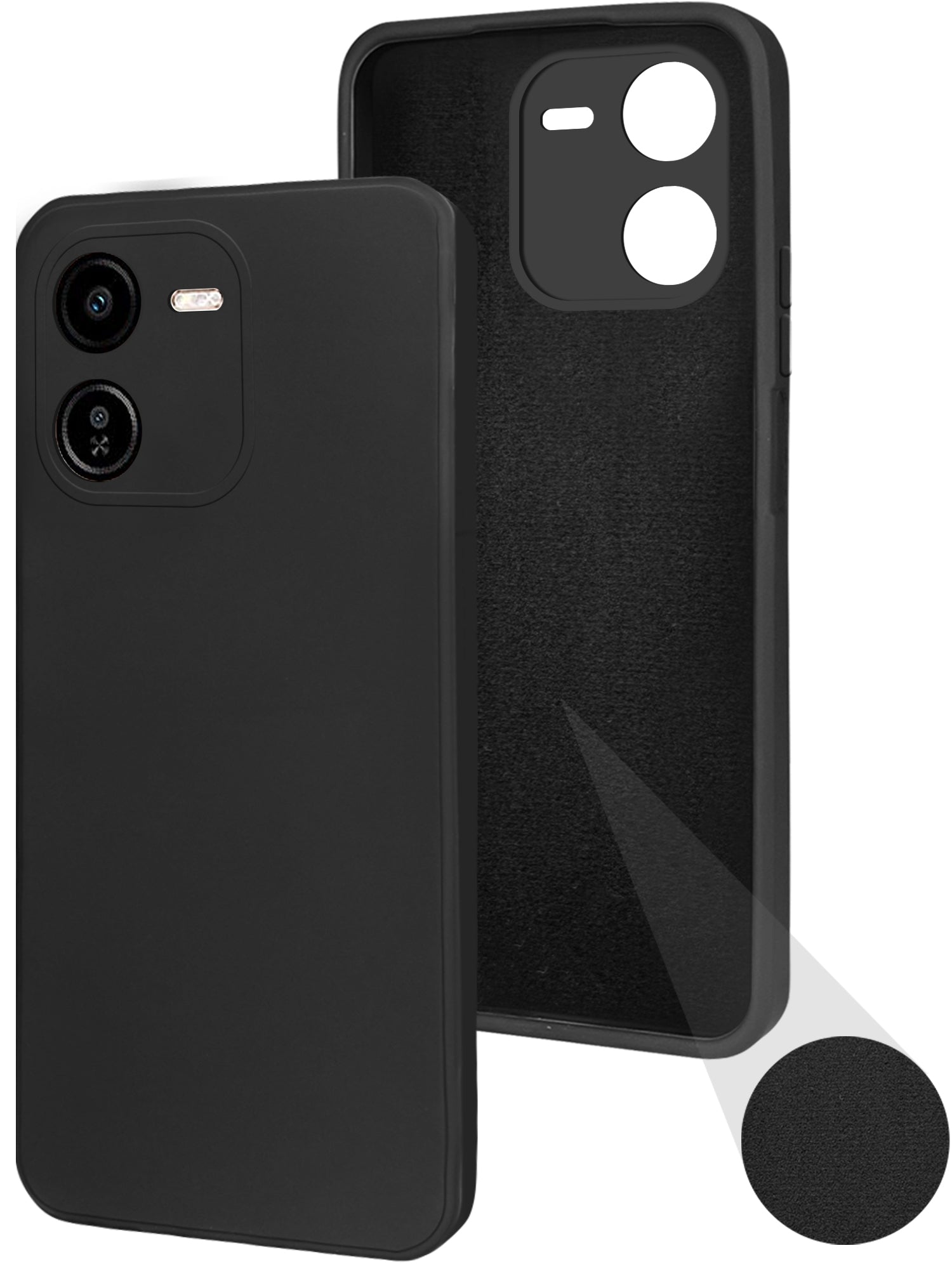 For Vivo Y37 Pro Back Cover Case ( Matte Finish Silicone with Inside Fiber cloth)