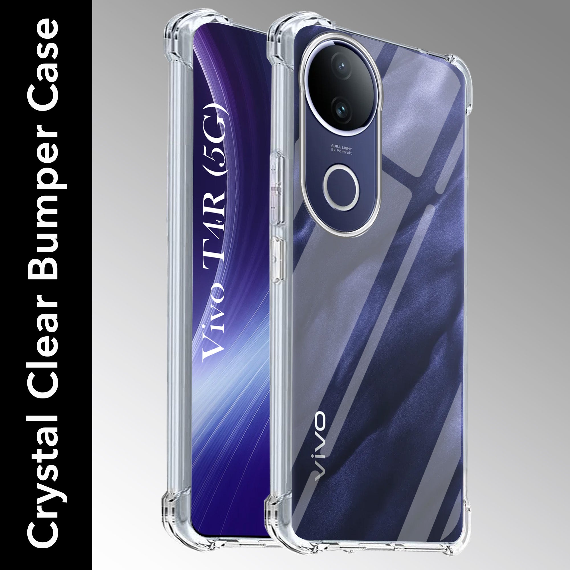 For Vivo T4R Shockproof Crystal-Clear Back Cover (Drop & Camera Protection | Hard Polycarbonate)