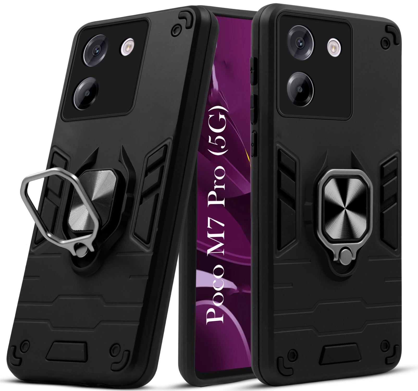 For Poco M7 Pro Back Cover Case (Shockproof Polycarbonate Dual Layer Hybrid Armor)