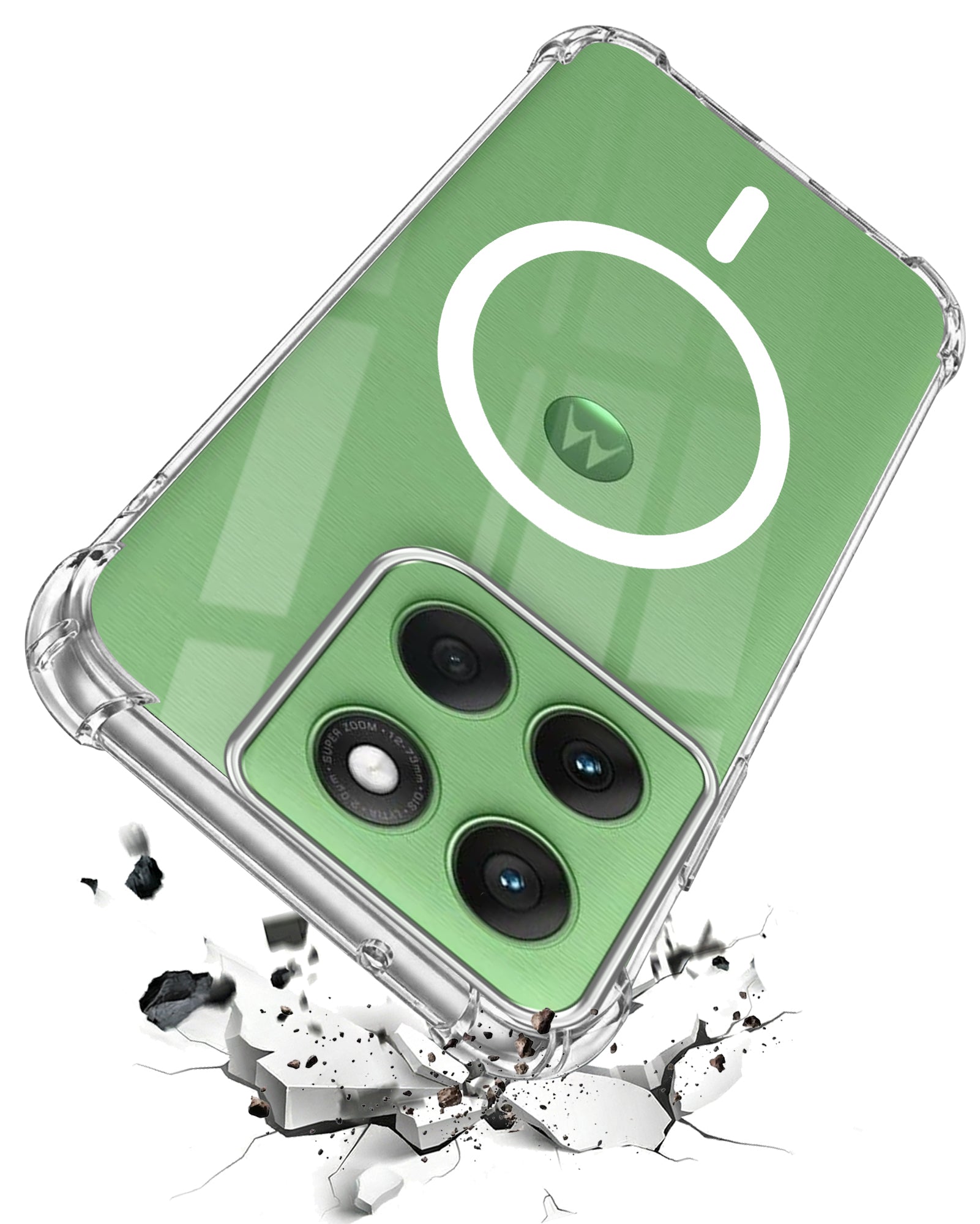 For Motorola Moto Edge 60 Back Cover Shockproof Crystal-Clear (Magsafe Wireless Support | Drop & Camera Protection | Hard Polycarbonate)