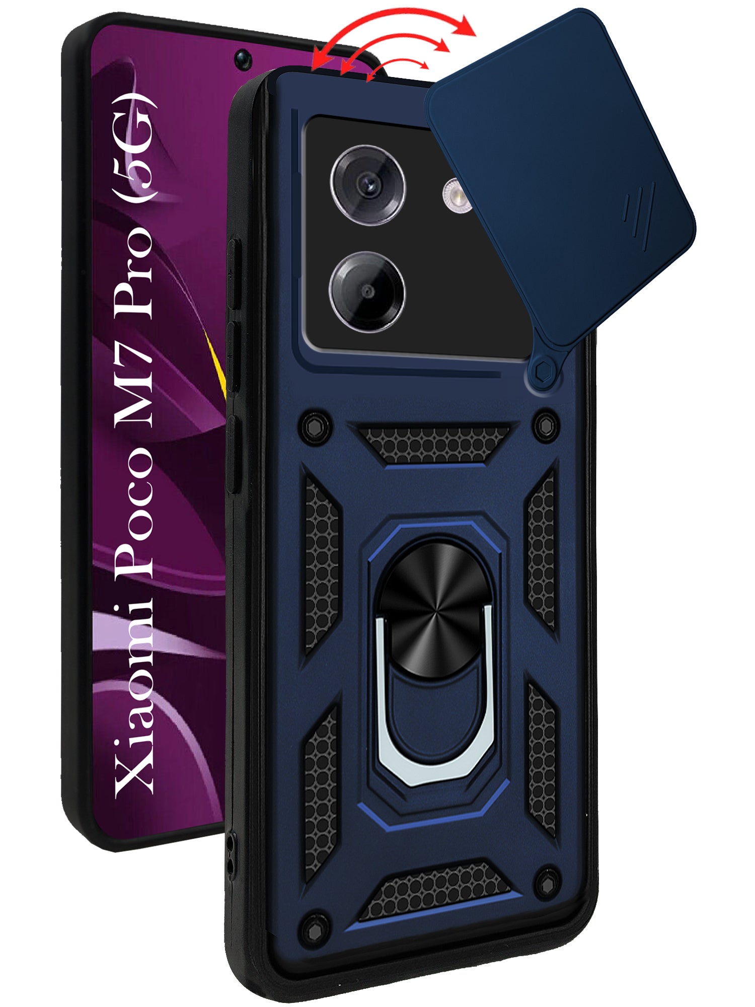For Poco M7 Pro Back Cover Case (Hybrid Dual Armor Polycarbonate)