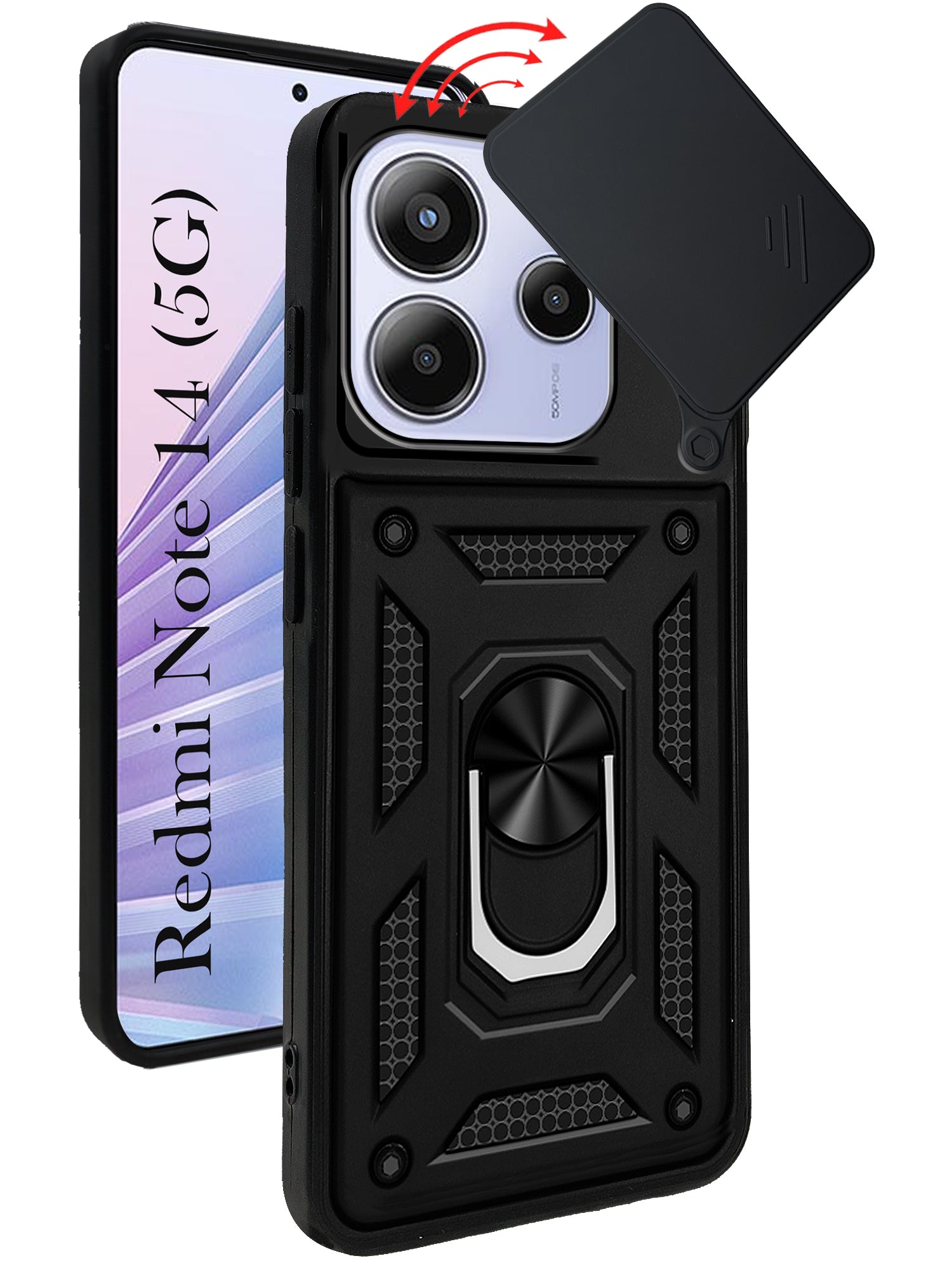 For Redmi Note 14 5G | Redmi Note 14 SE Back Cover Case (Hybrid Dual Armor Polycarbonate)