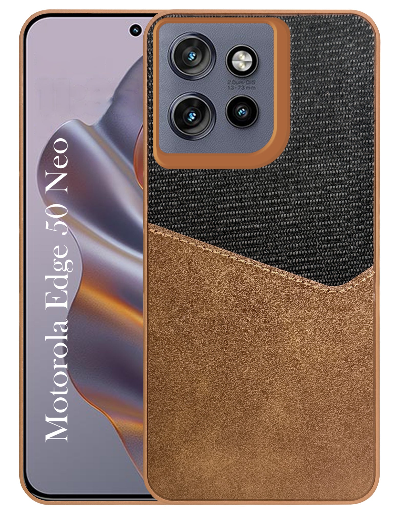 For Motorola Moto Edge 50 Neo Back Cover Case (Dual PU Leather Stitch | Professional Minimalist | Soft and Flexible)