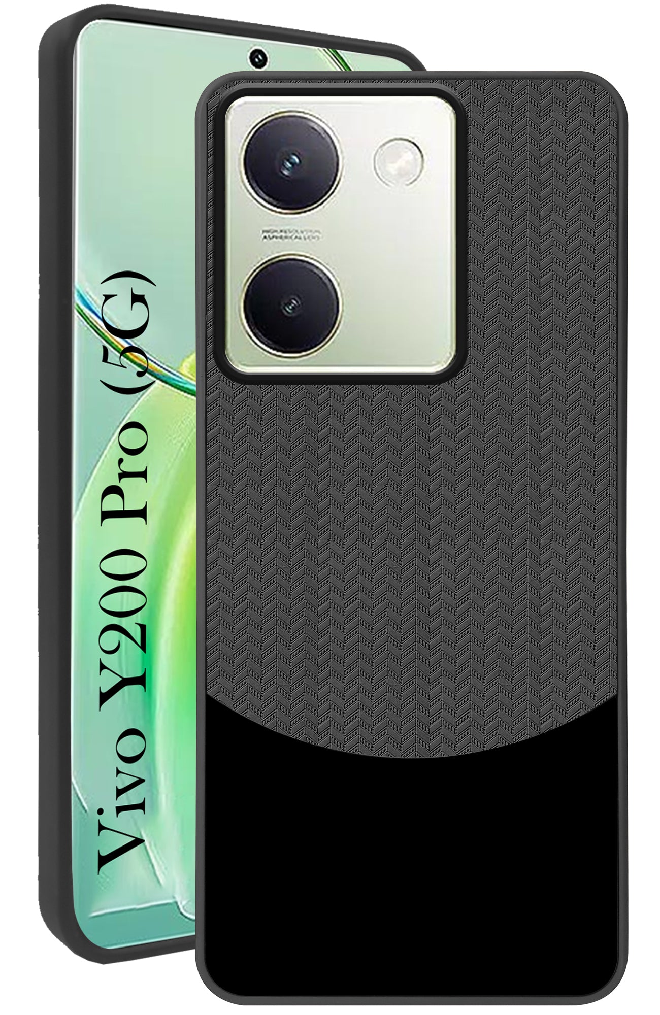 For Vivo Y200 Pro Back Cover Case (Elegant PU Leather Finish | Premium Minimalist Professional | Camera Protection Bump)