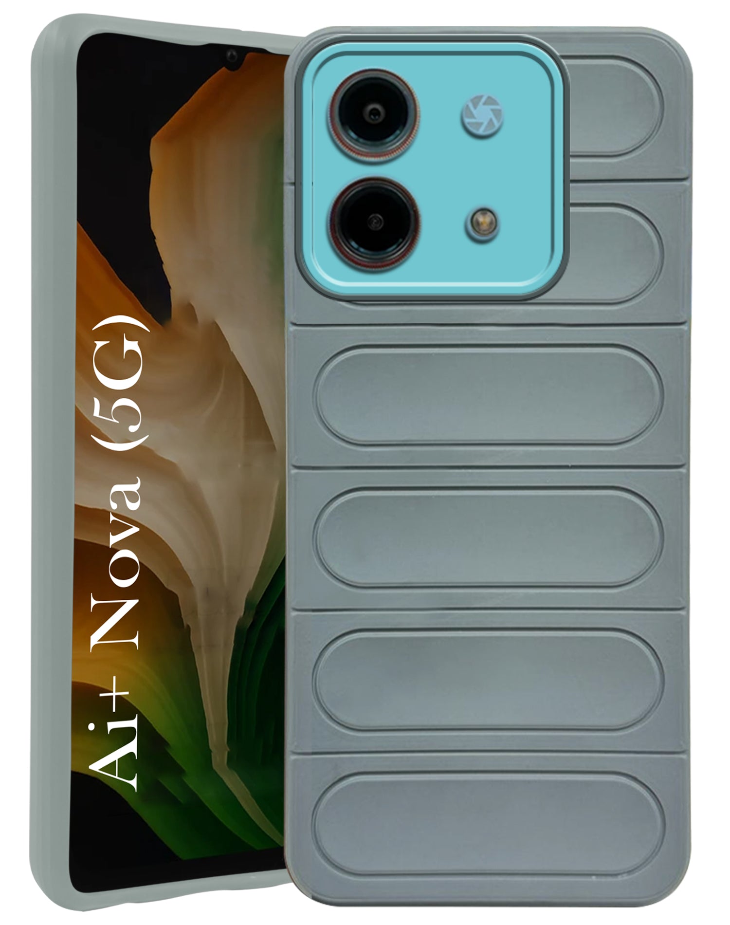 For Ai+ Nova 5G Back Case Cover (Matte Liquid Silicone| Professional Wave Design | Camera Protection Ring | Shockproof Anti Slip Grip)