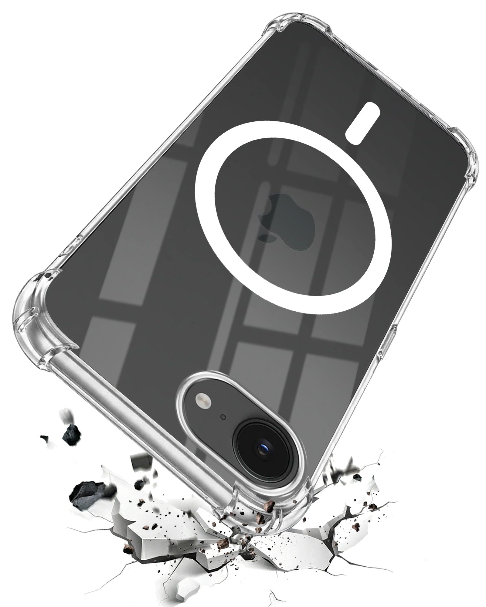 For Apple iPhone 16e Back Cover Shockproof Crystal-Clear (Magsafe Wireless Support | Drop & Camera Protection | Hard Polycarbonate)