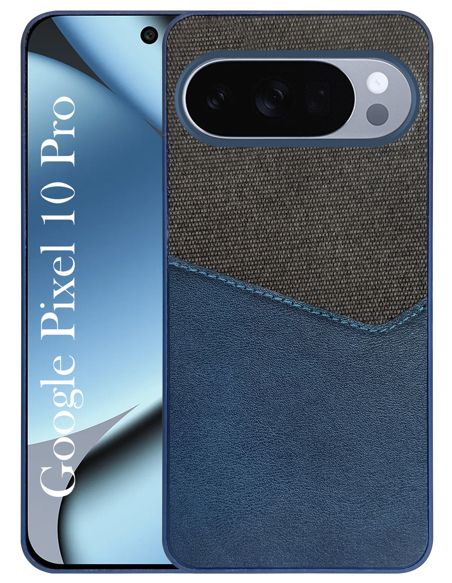 For Google Pixel 10 Pro Back Cover Case (Dual PU Leather Stitch | Professional Minimalist | Soft and Flexible)